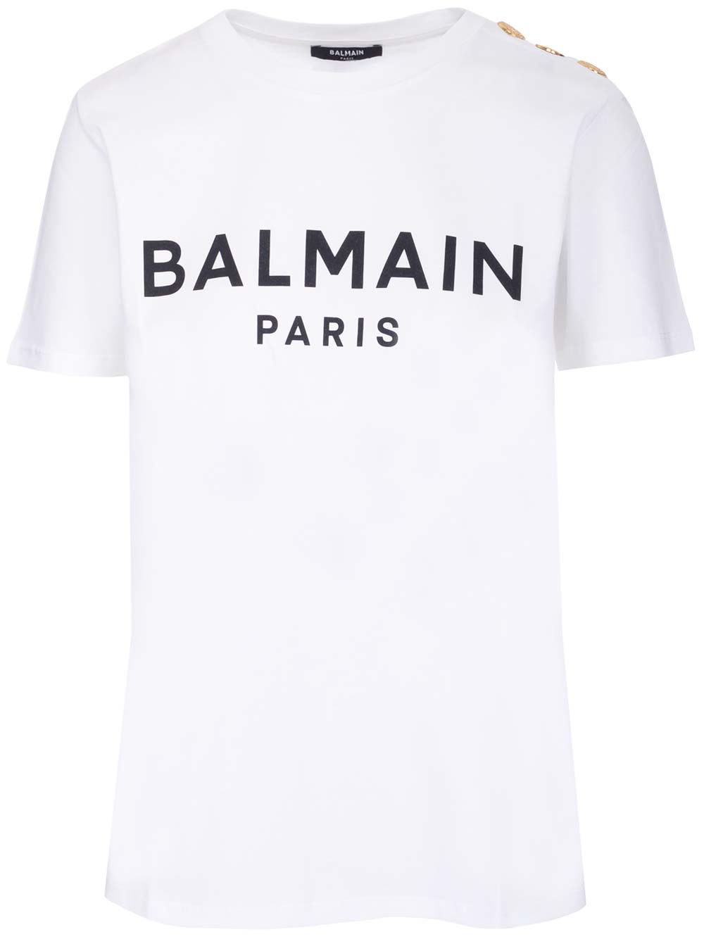 Shop Balmain Crew-neck T-shirt In Bianco