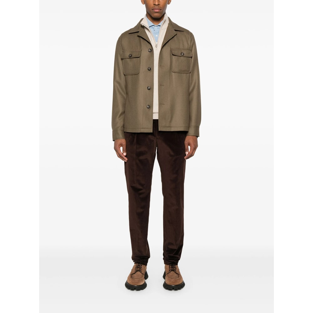 Tagliatore Long Sleeve Casual Jacket In Brown