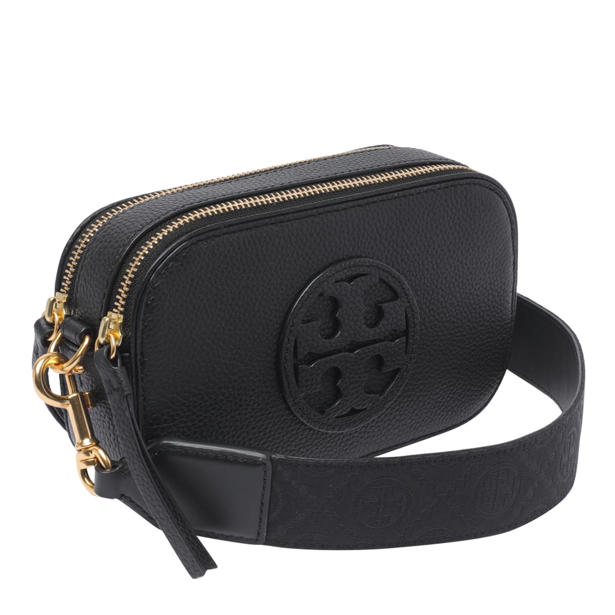 Shop Tory Burch Mini Miller Crossbody Bag In Black