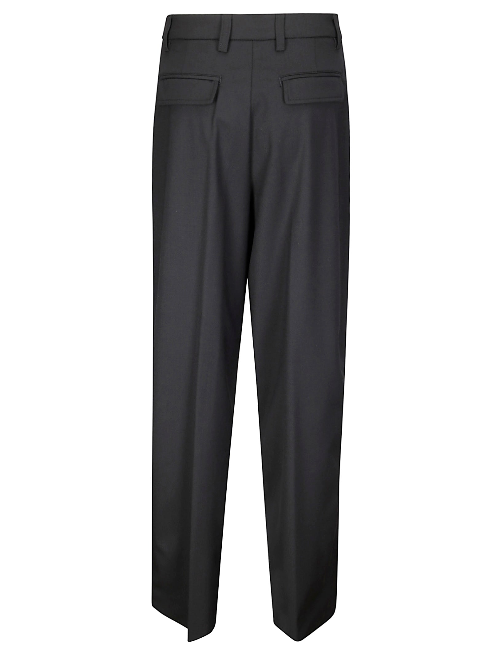 The Latest Pleated Wide-leg Trousers In Black