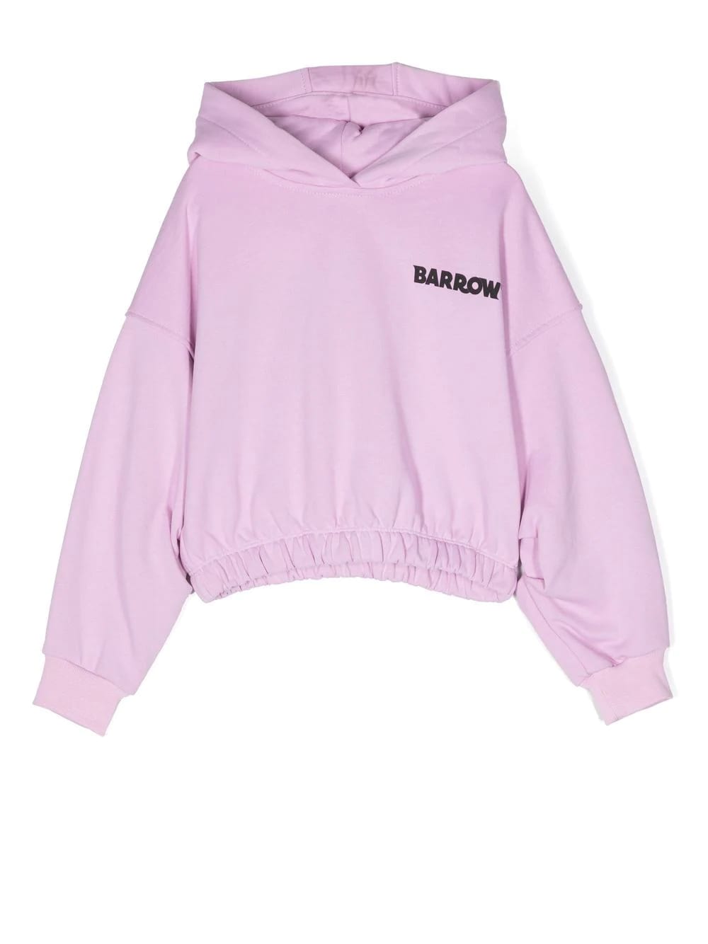 Barrow Kids' Cotton Cropped Hoodie In Rosa/pink