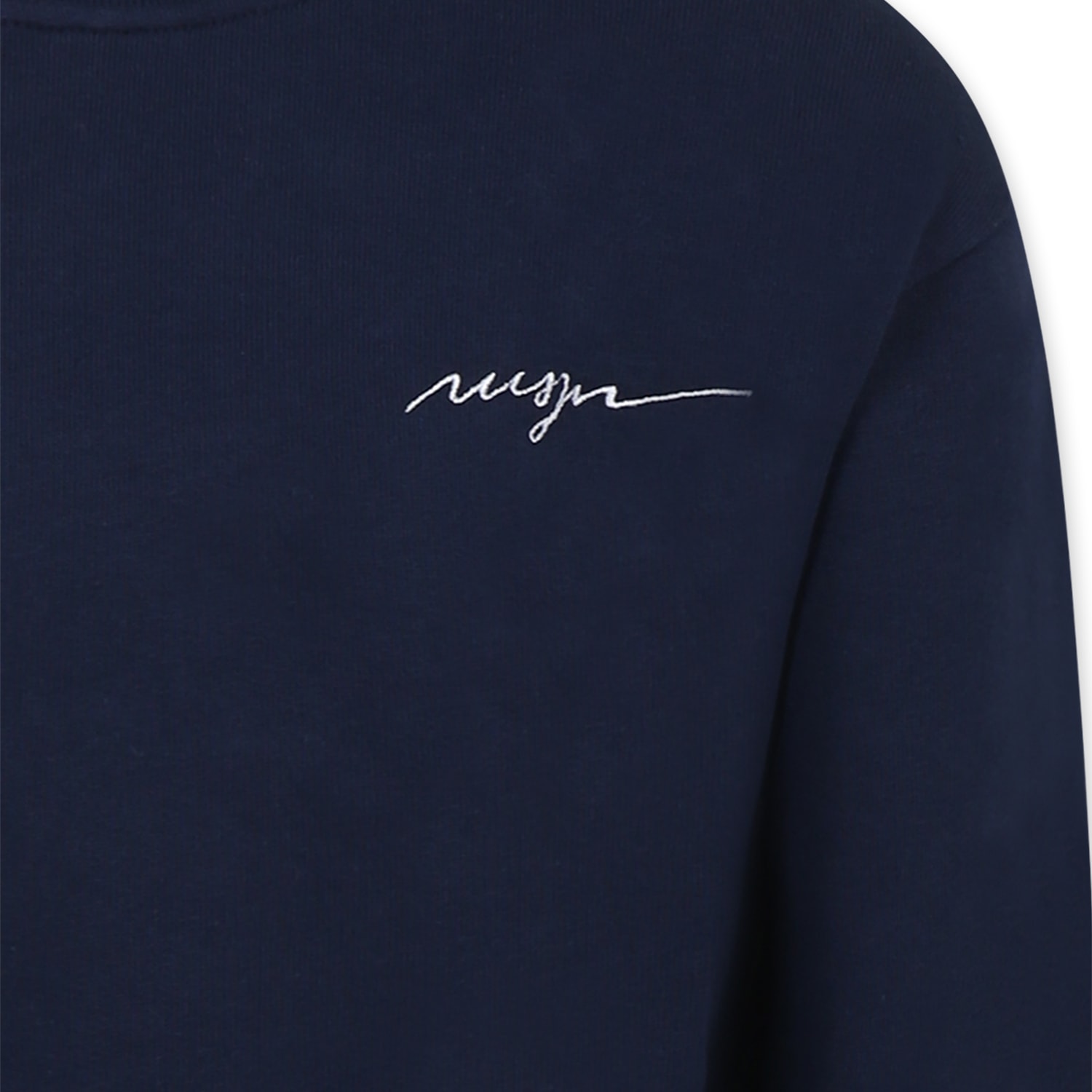 Msgm Blue Sweatshirt For Kids With Logo In Blue