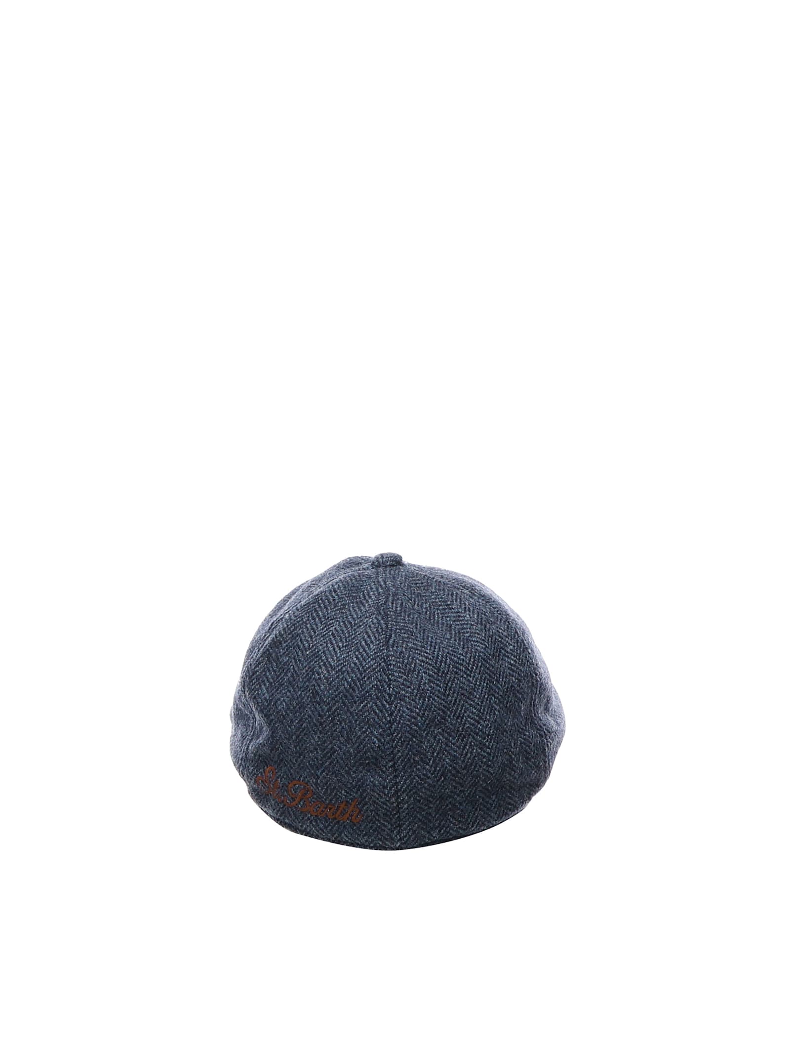 Mc2 Saint Barth Herringbone Newsboy Hat In Grey
