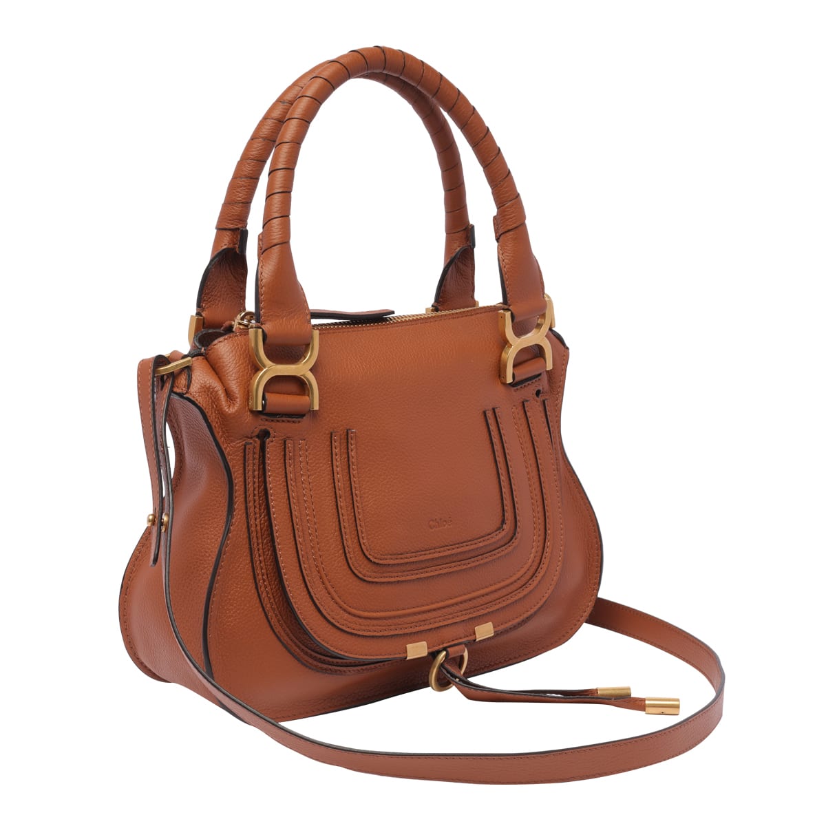 Shop Chloé Small Marcie Crossbody Bag In Brown