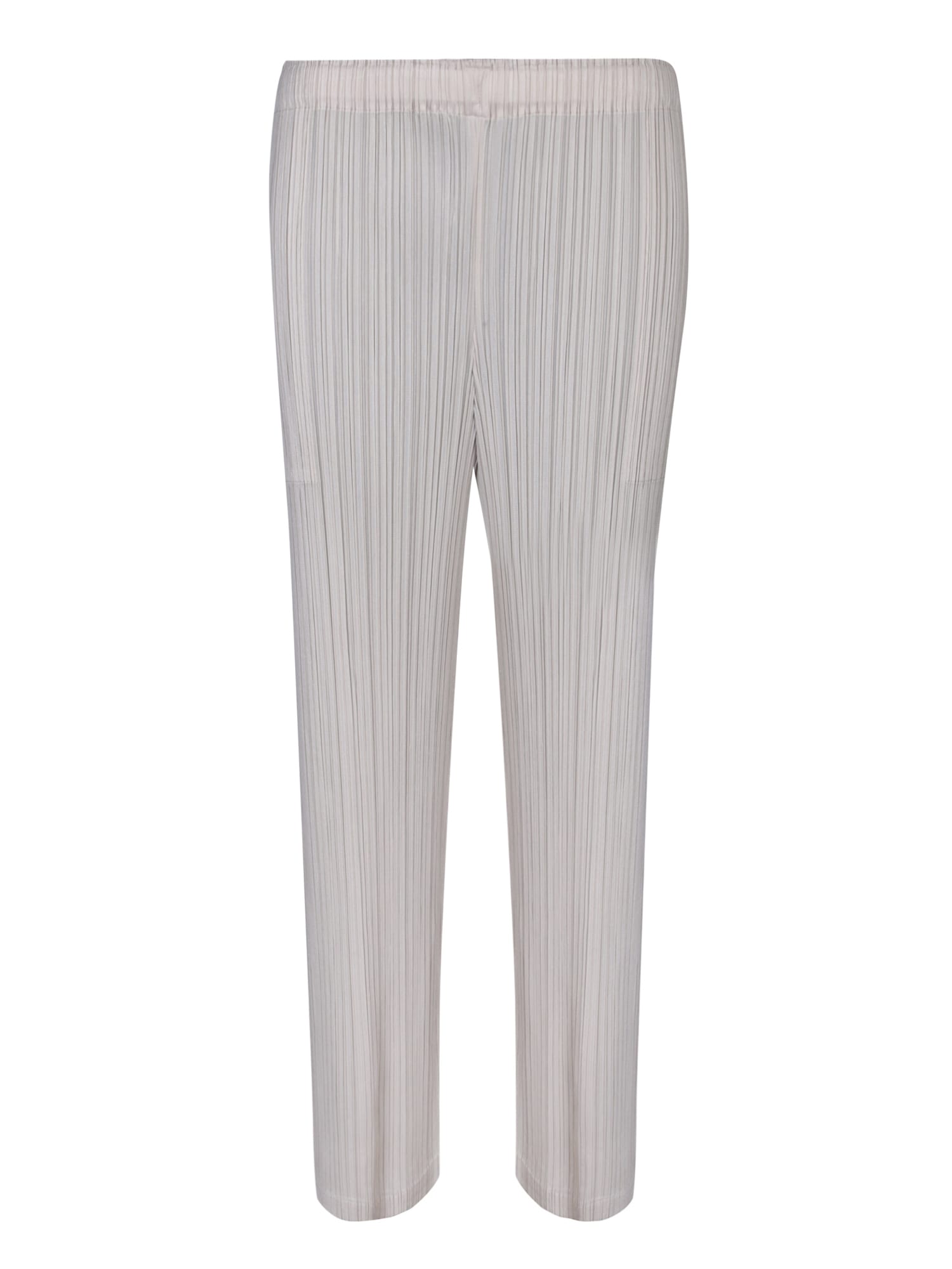 Issey Miyake Pleats Please Ivory Straight Trousers