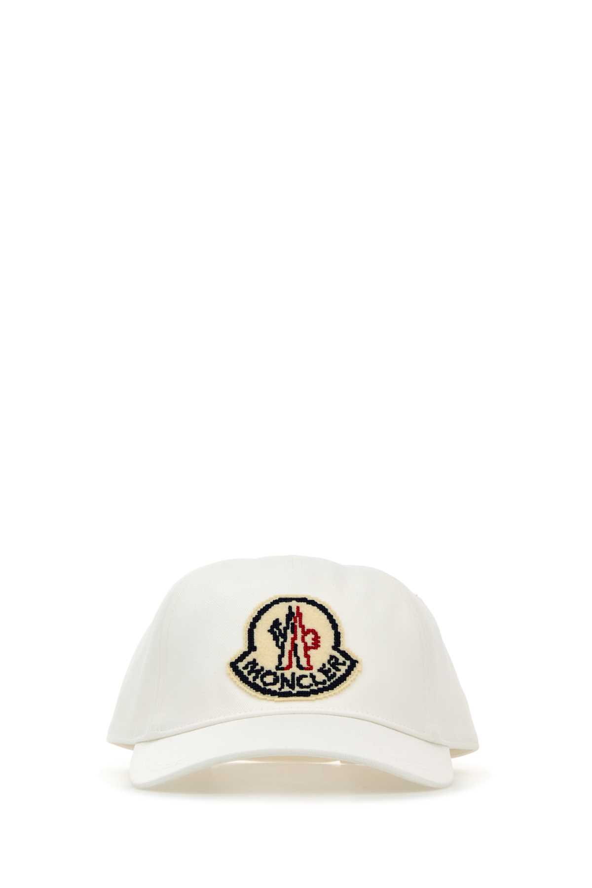 Shop Moncler White Cotton Baseball Cap In 034