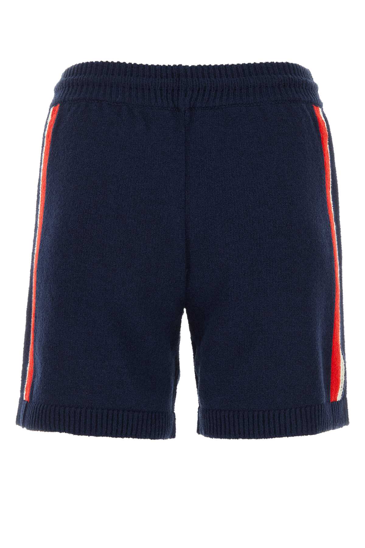 Gucci Multicolor Stretch Cotton Blend Shorts In Blueredivorymix