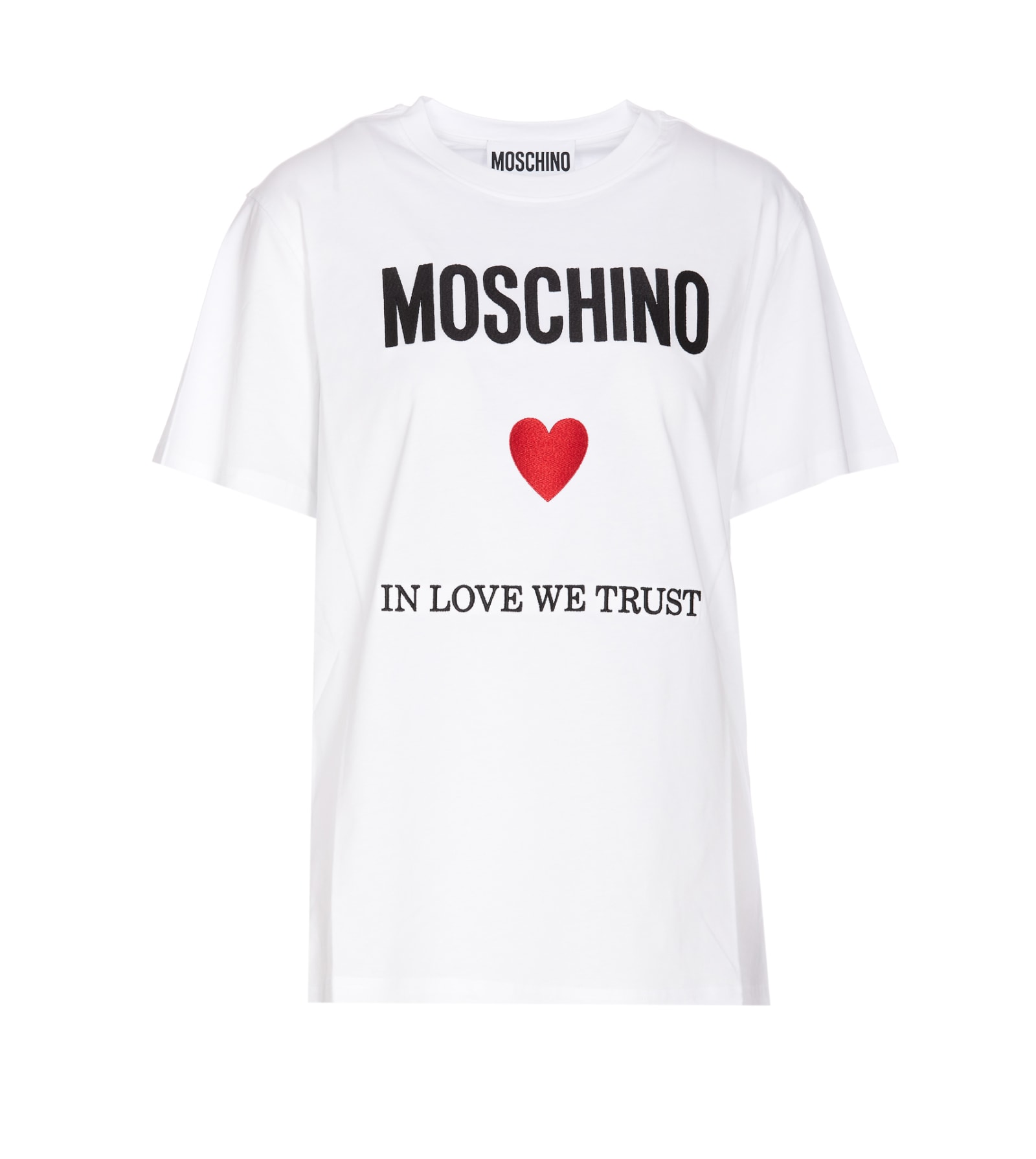 Shop Moschino Love We Trust T-shirt In White