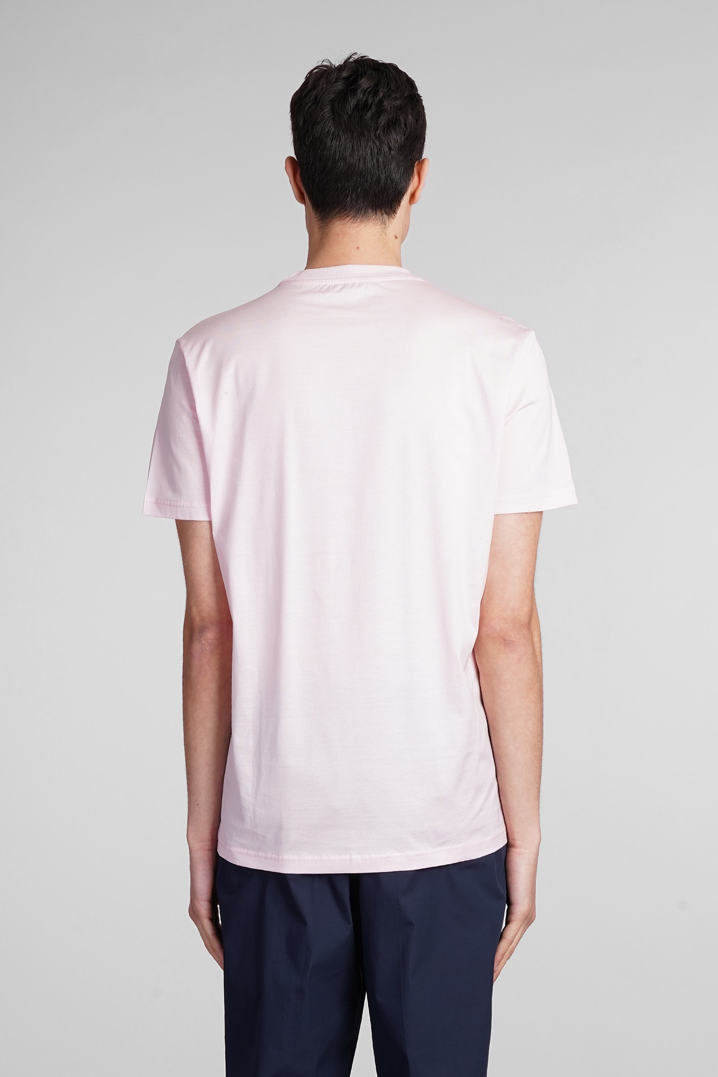 Shop Low Brand B134 Basic T-shirt In Rose-pink Cotton