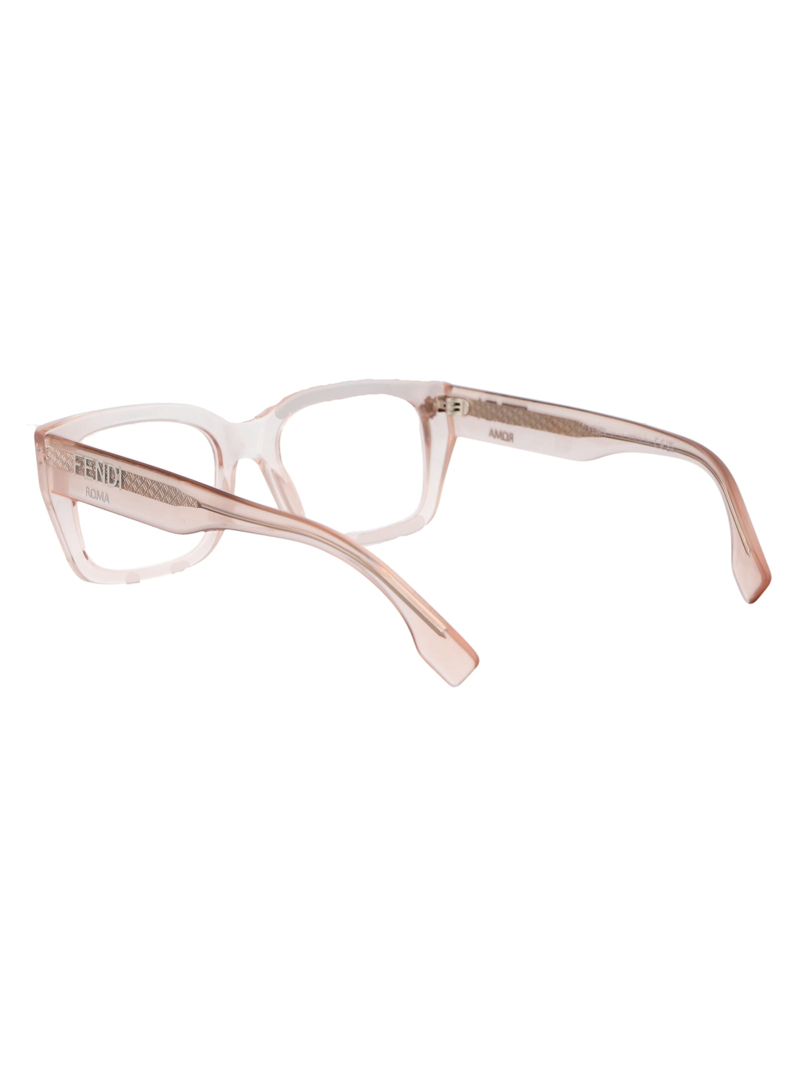 Shop Fendi Roma Glasses In 072 Shiny Pink