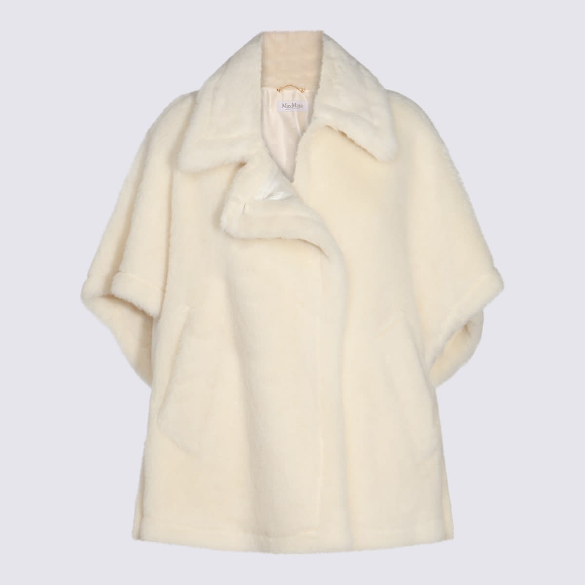 Max Mara White Tebe Capes In Multi