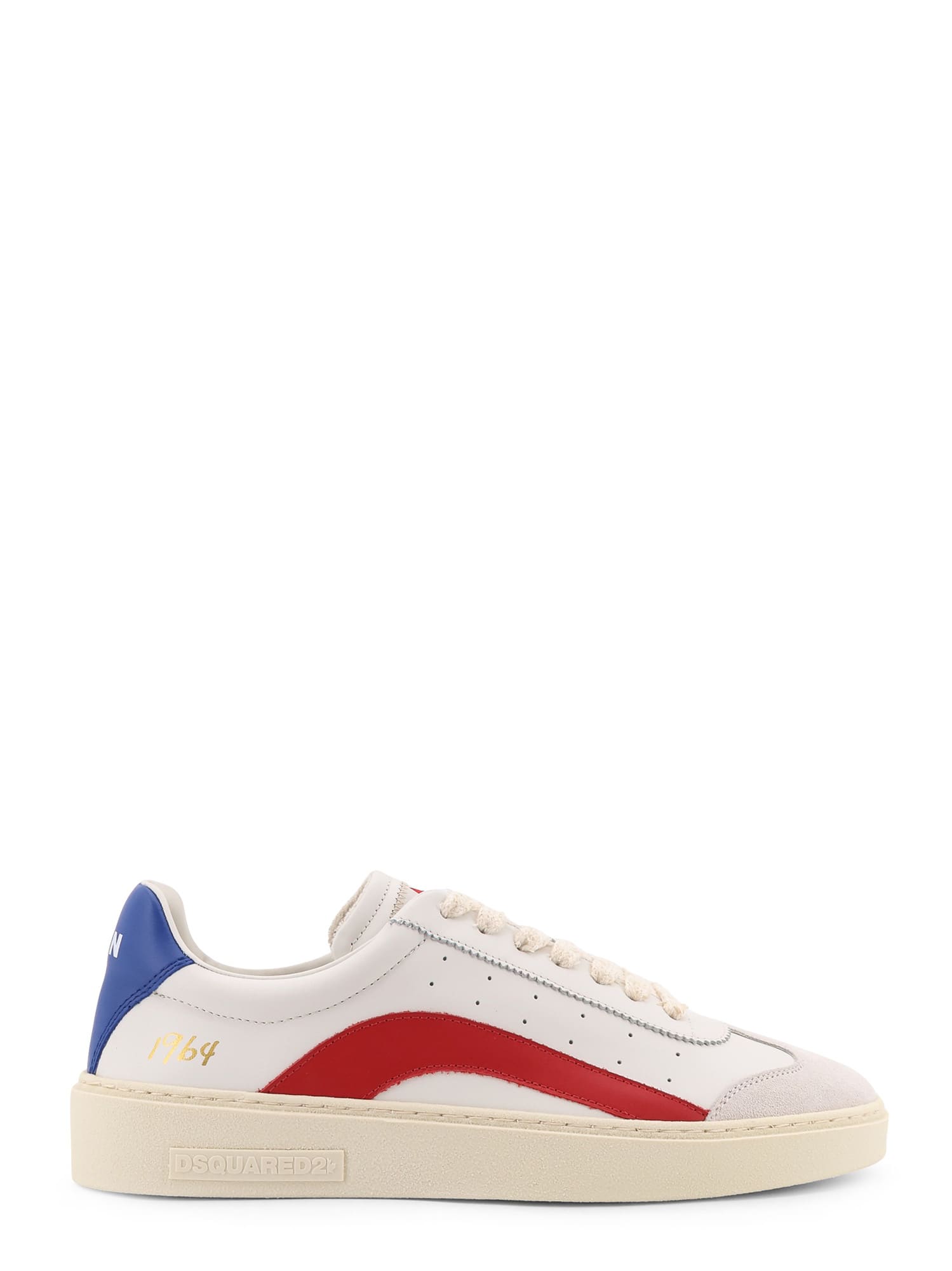 Dsquared2 Low-top Leather Sneakers Rubber Sole In Multi