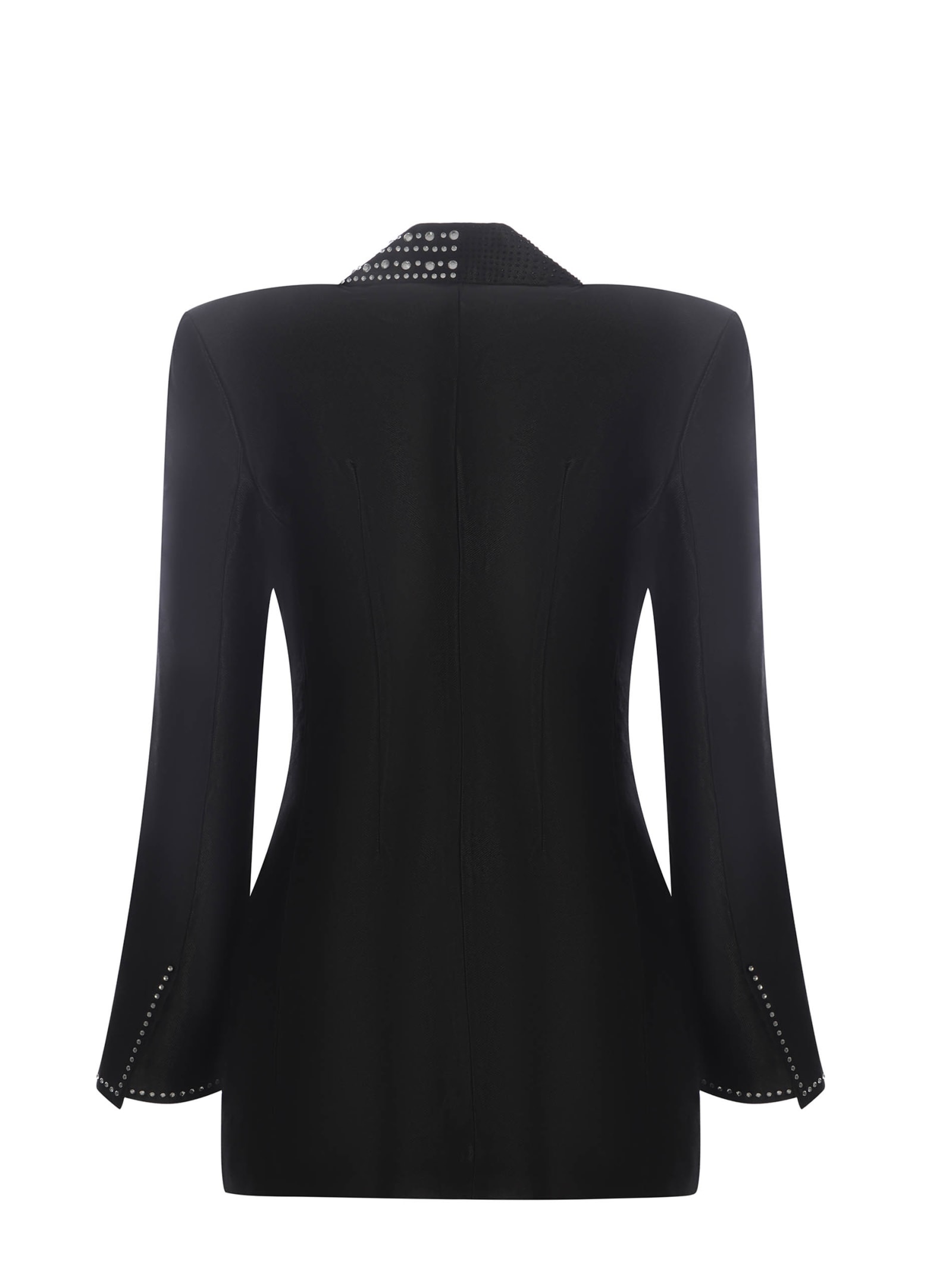 Shop Rotate Birger Christensen Jacket Dress Rotate Strass Made Of Viscose In Black