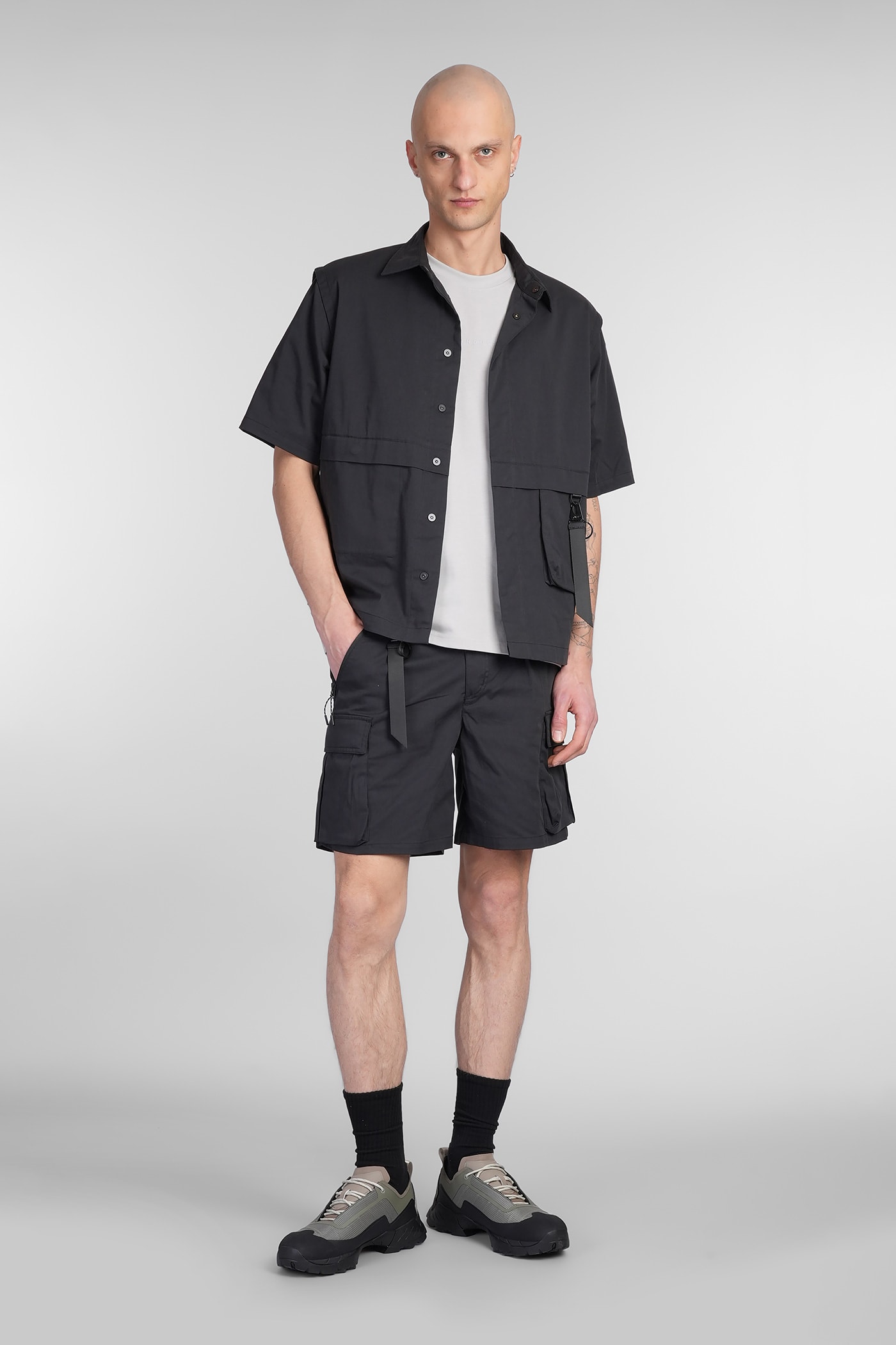 ALPHA INDUSTRIES UTILITY SHIRT SHIRT IN BLACK COTTON