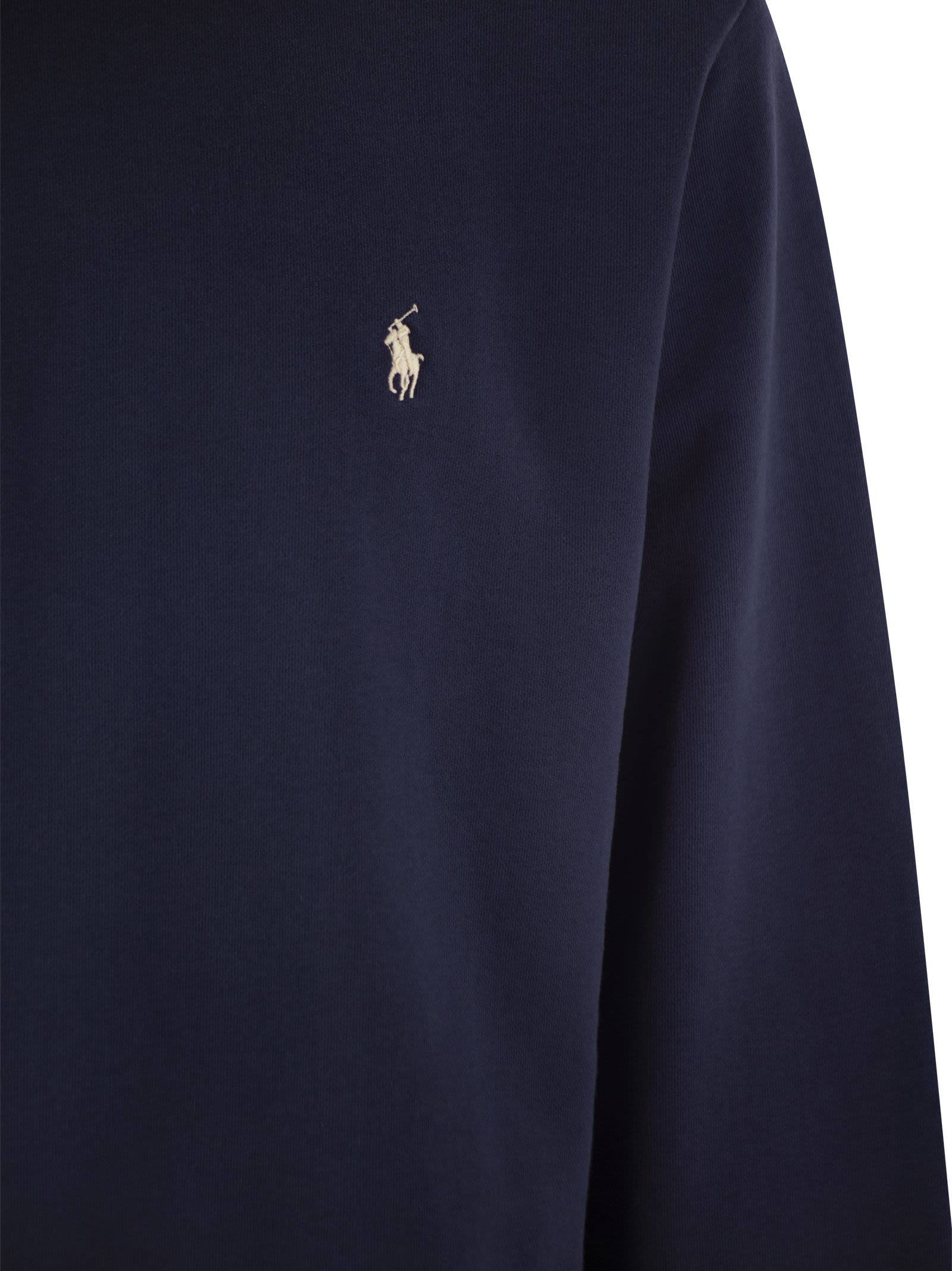 Shop Polo Ralph Lauren Classic-fit Cotton Sweatshirt In Navy Blue