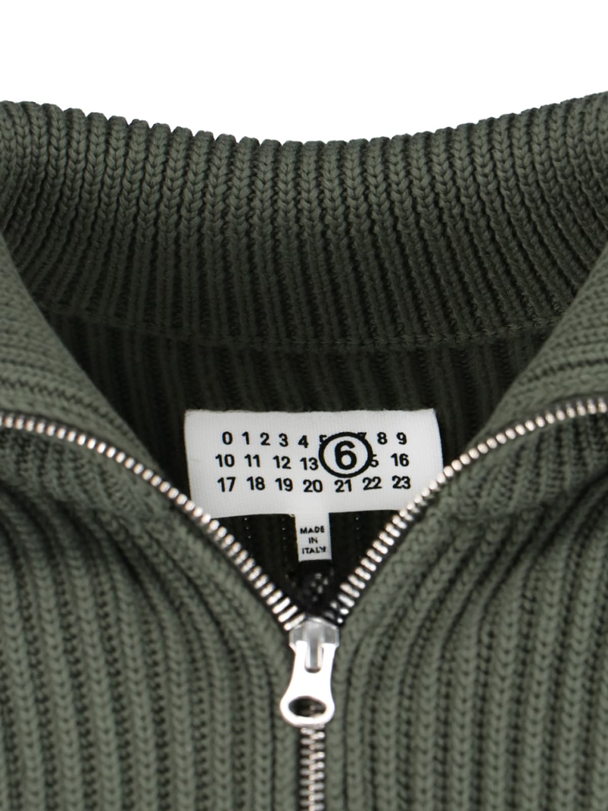 Shop Mm6 Maison Margiela Zip Sweater In Green