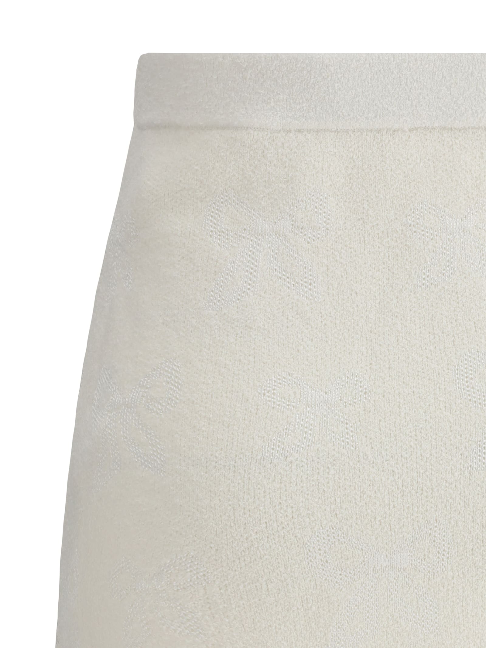 Self-portrait Self Portrait Women Ivory Bow Jacquard Knit Mini Skirt In Cream