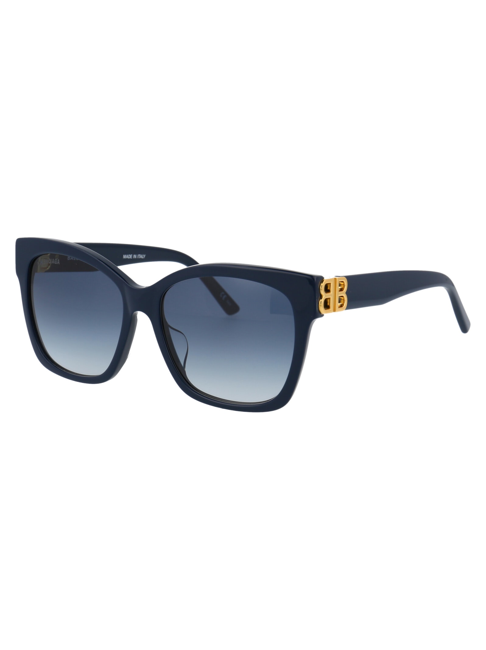 Shop Balenciaga Bb0102sa Sunglasses In 005 Blue Gold Blue