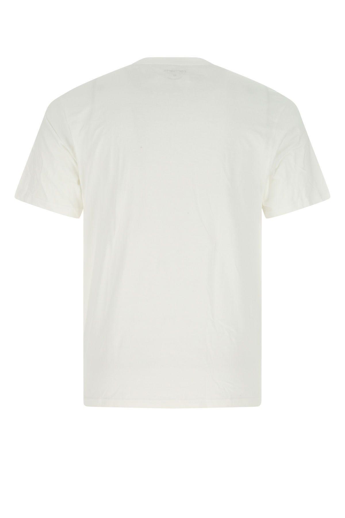 Shop Carhartt White Cotton Standard Crew Neck T-shirt Set In Bianco