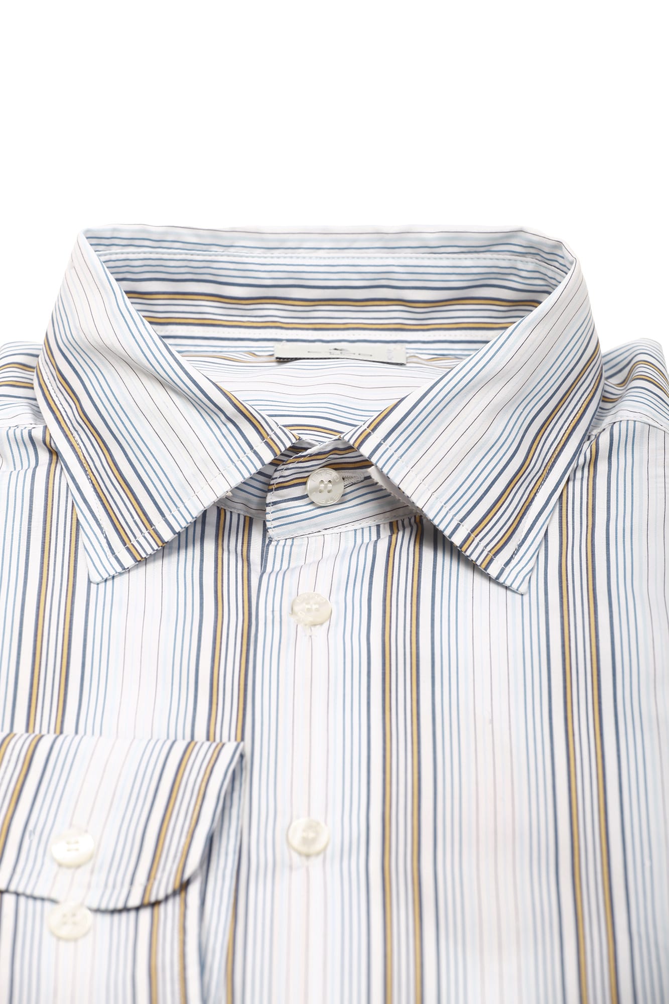 Shop Etro Striped Cotton Shirt In Bianco