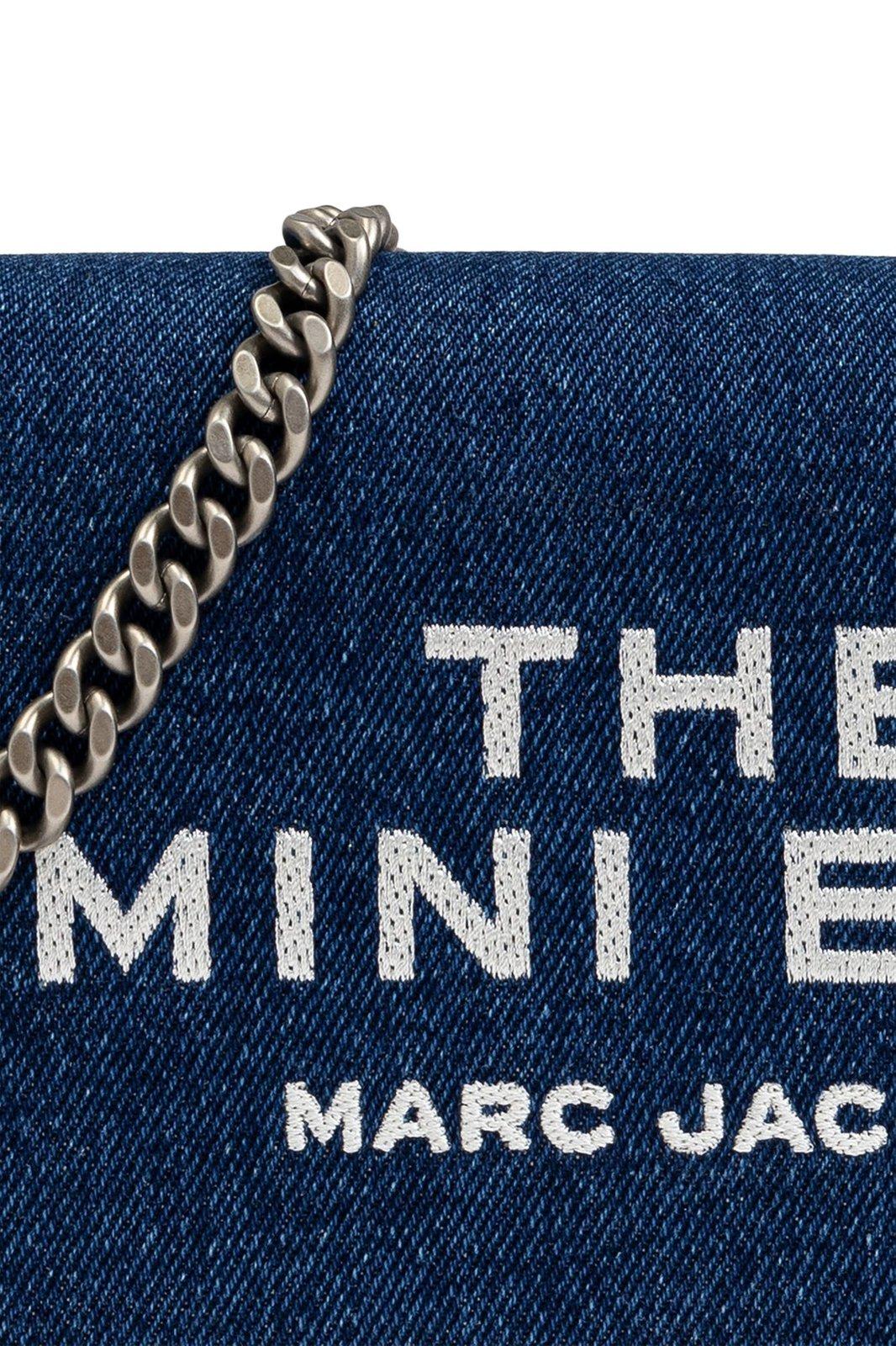 Shop Marc Jacobs The Denim Chain Mini Shoulder Bag In Dark Wash