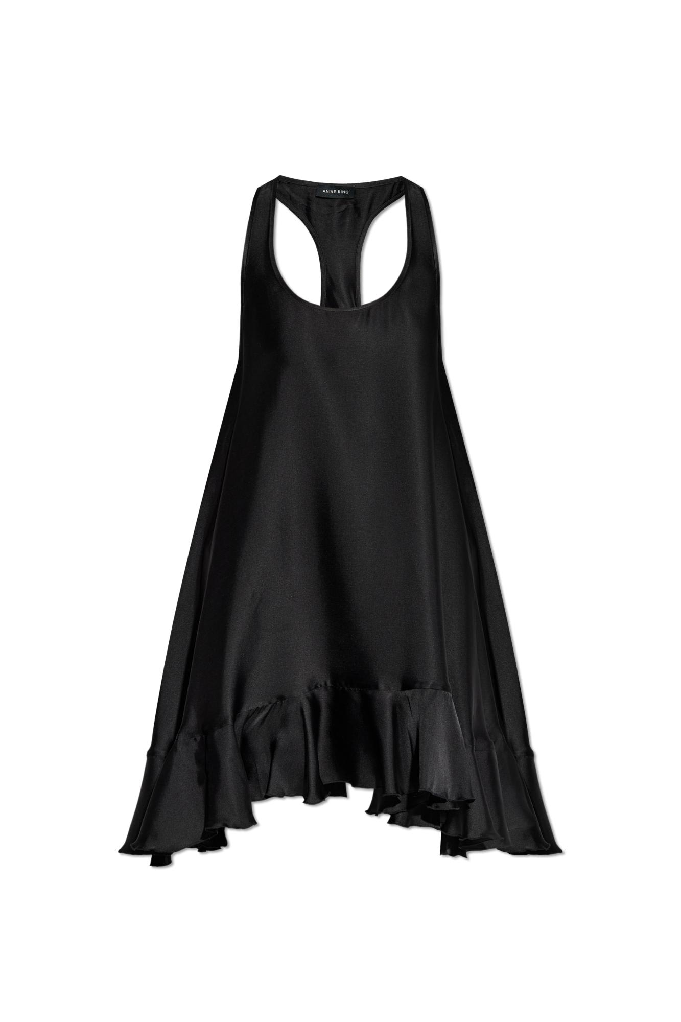 Anine Bing Lilith Silk-blend Mini Dress In Black