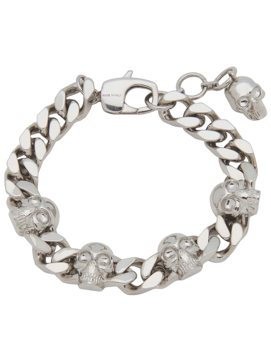 Alexander Mcqueen Skull Bracelet In Silver