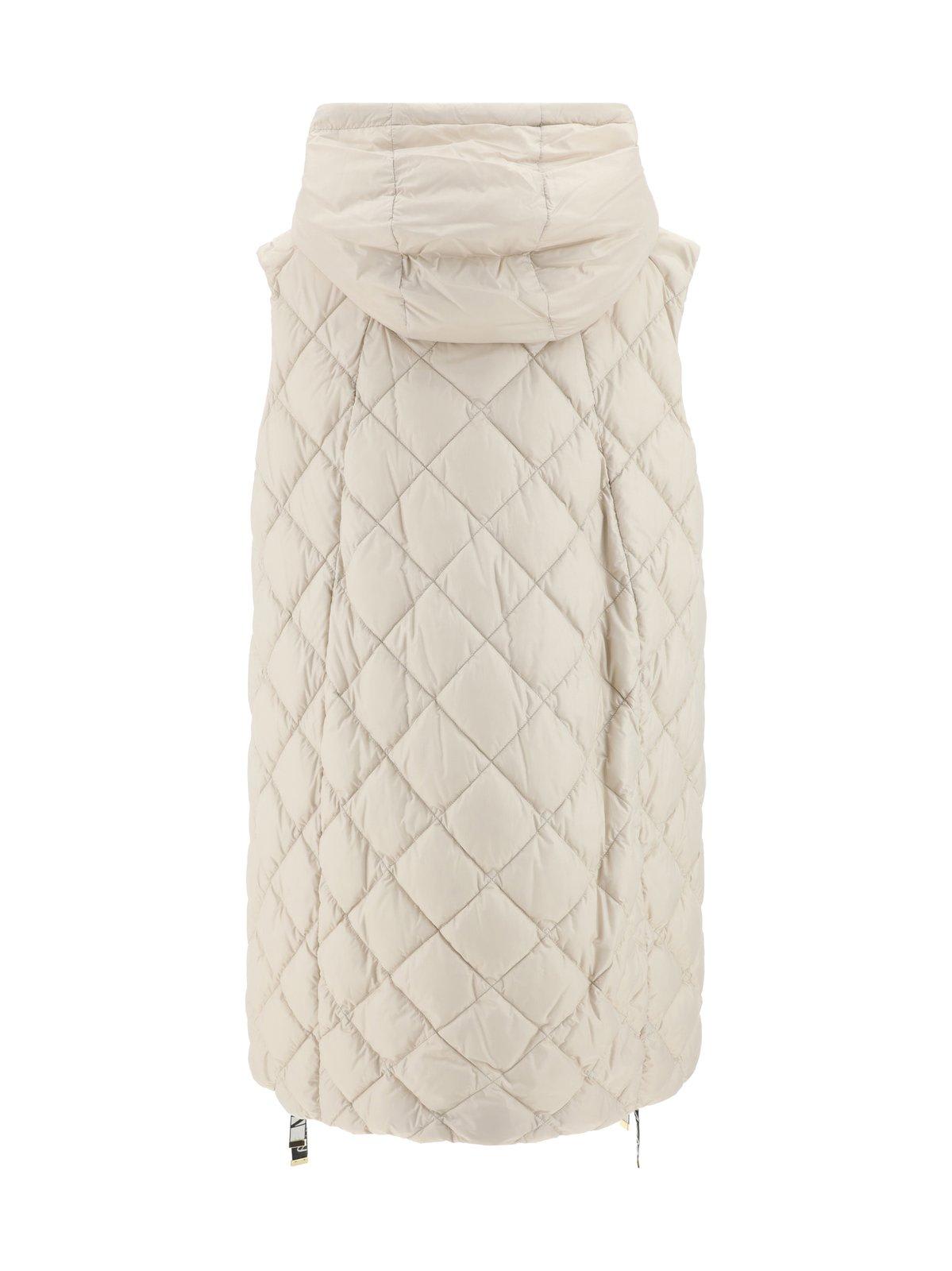 Shop Max Mara The Cube Quilted Down Vest In Sabbia
