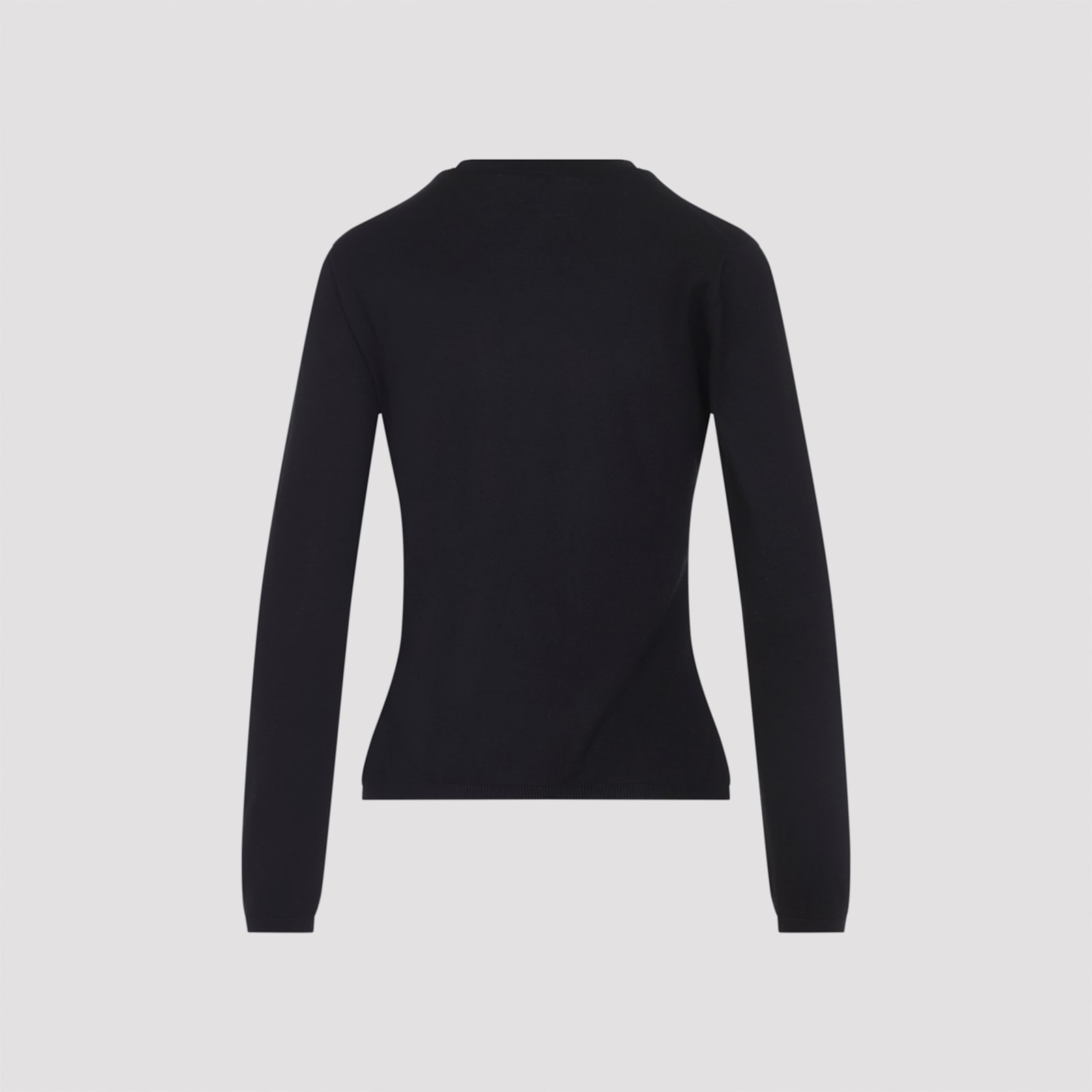 Max Mara Cashmere Crew Neck Slim Fit Sweater In Black