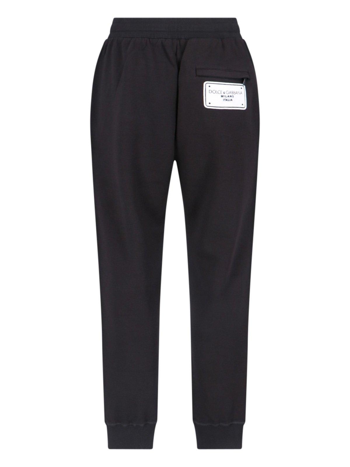 Shop Dolce & Gabbana Branded Tag Jersey Jogging Pants In Black