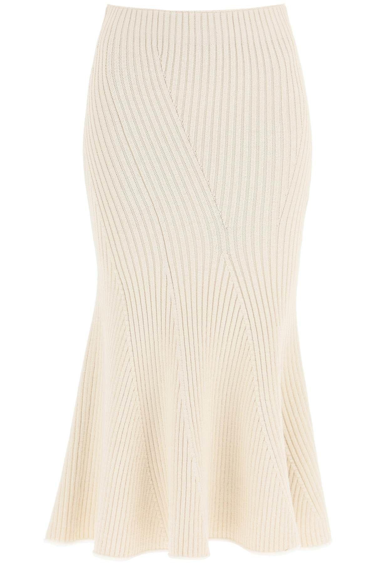 Moncler Knit Midi Skirt In Beige