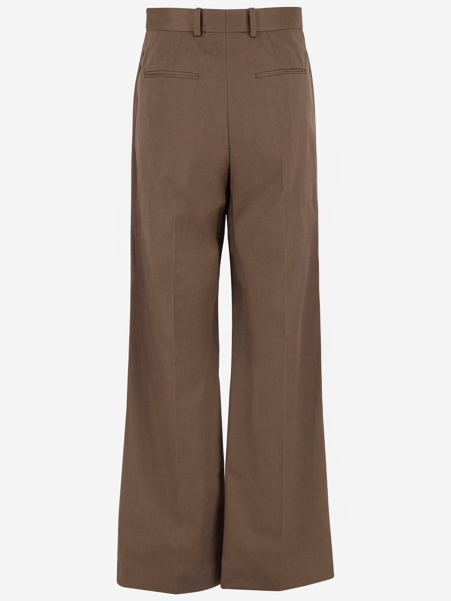 Carven Cotton Pants In Brown