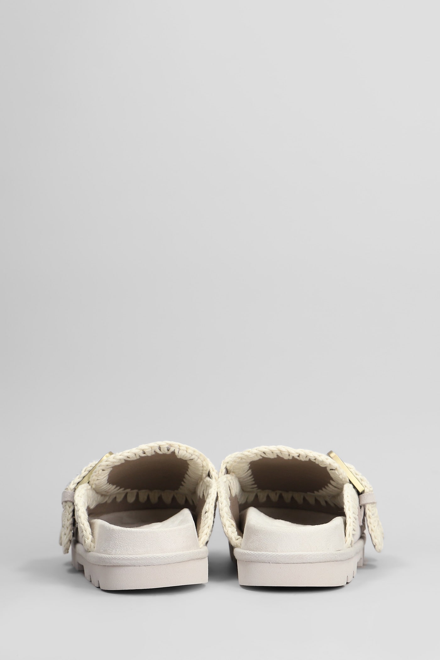 Mou Low Bio Sabot Slipper-mule In Grey Suede In Grey