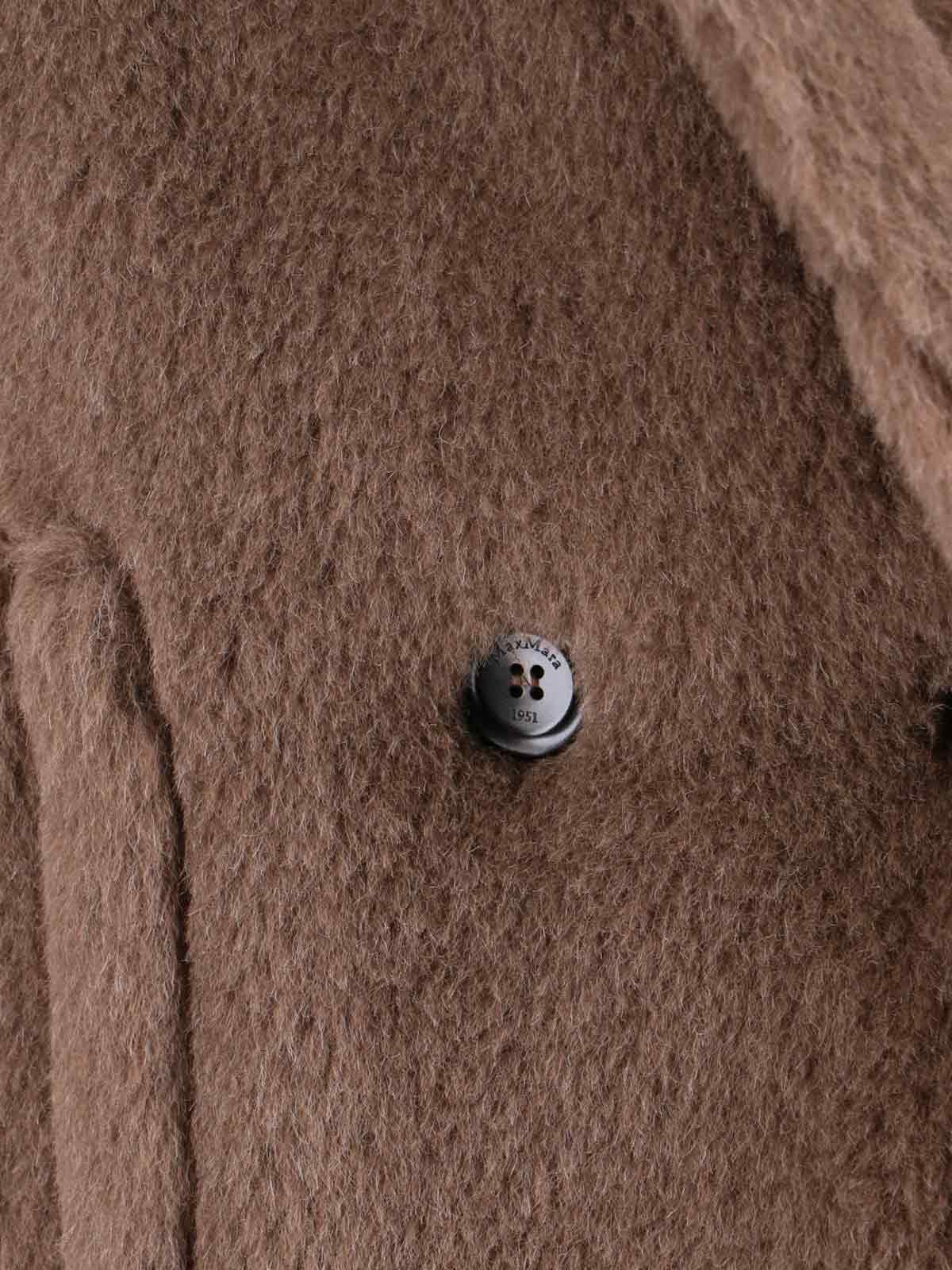 Max Mara Teddy Fabric Oversized Vest In Brown