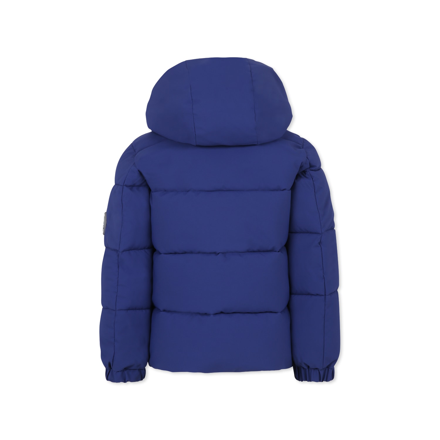 Save The Duck Blue Down Jacket For Boy With Logo In Blue