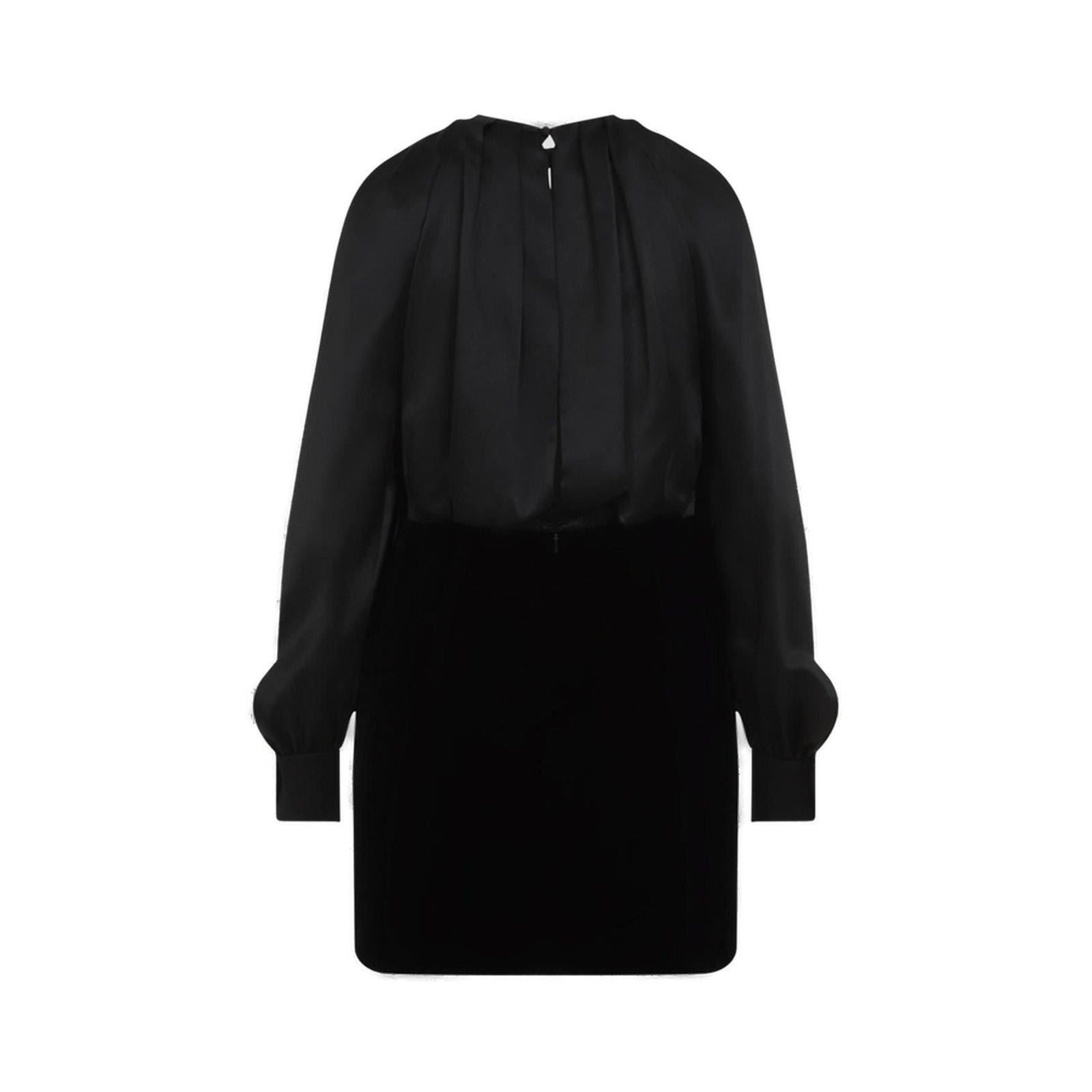 Shop Max Mara Twist Detailed Long-sleeved Dress In Black