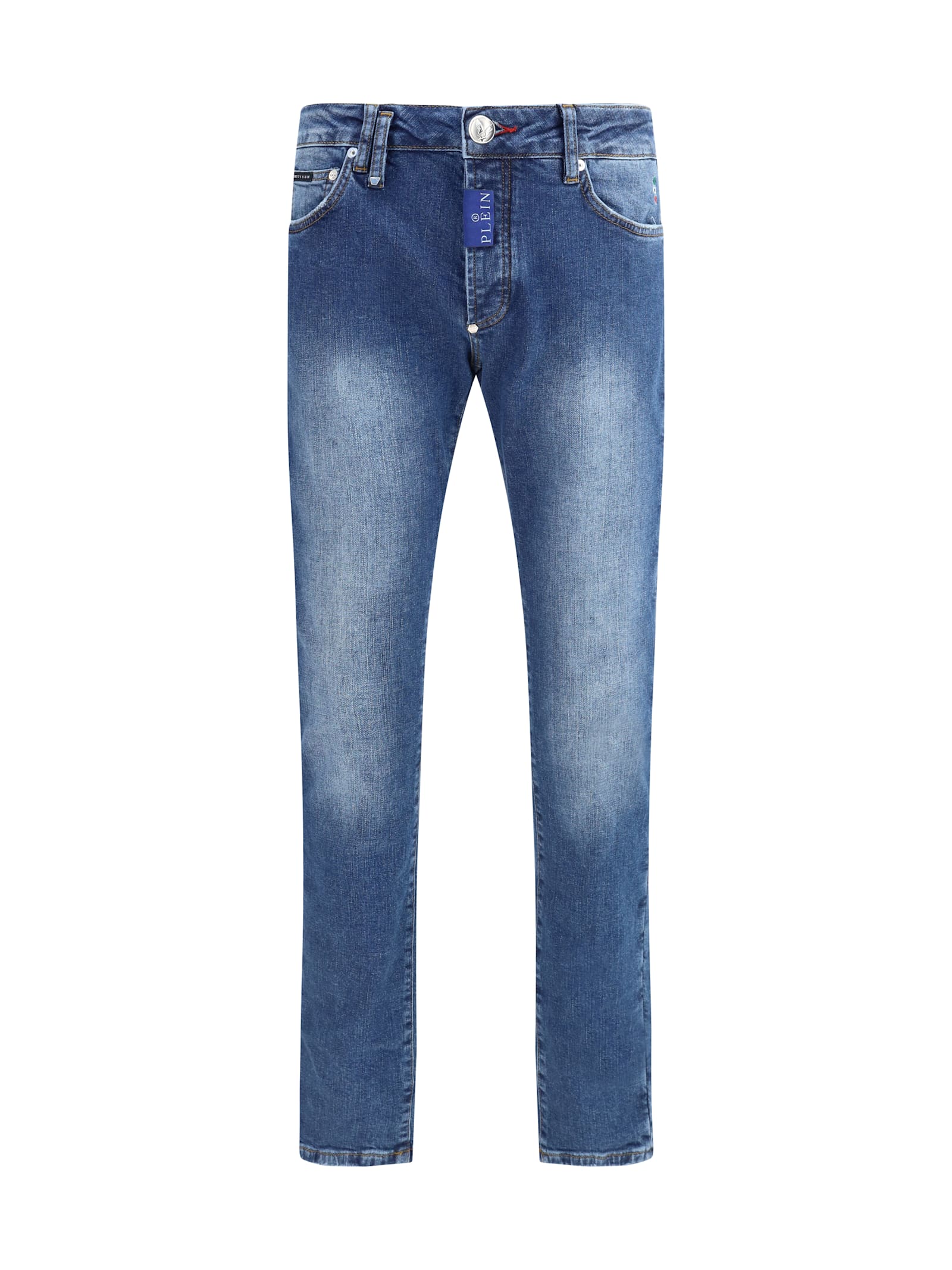 Philipp Plein Super Straight Jeans In Blue