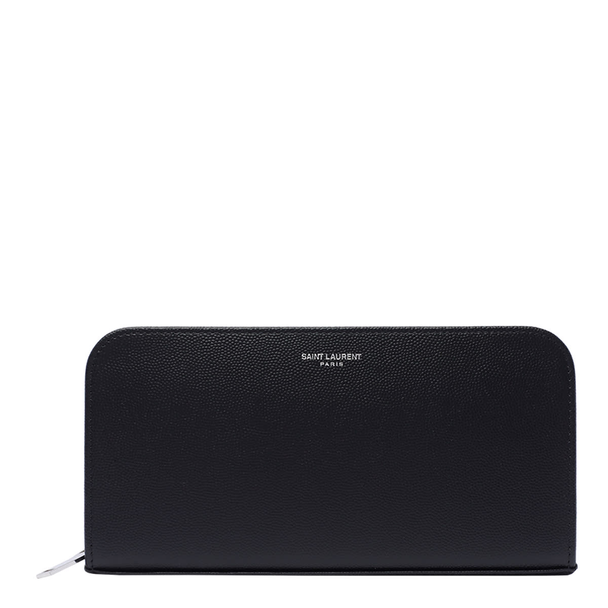 Shop Saint Laurent Paris Zip Around Wallet In Black