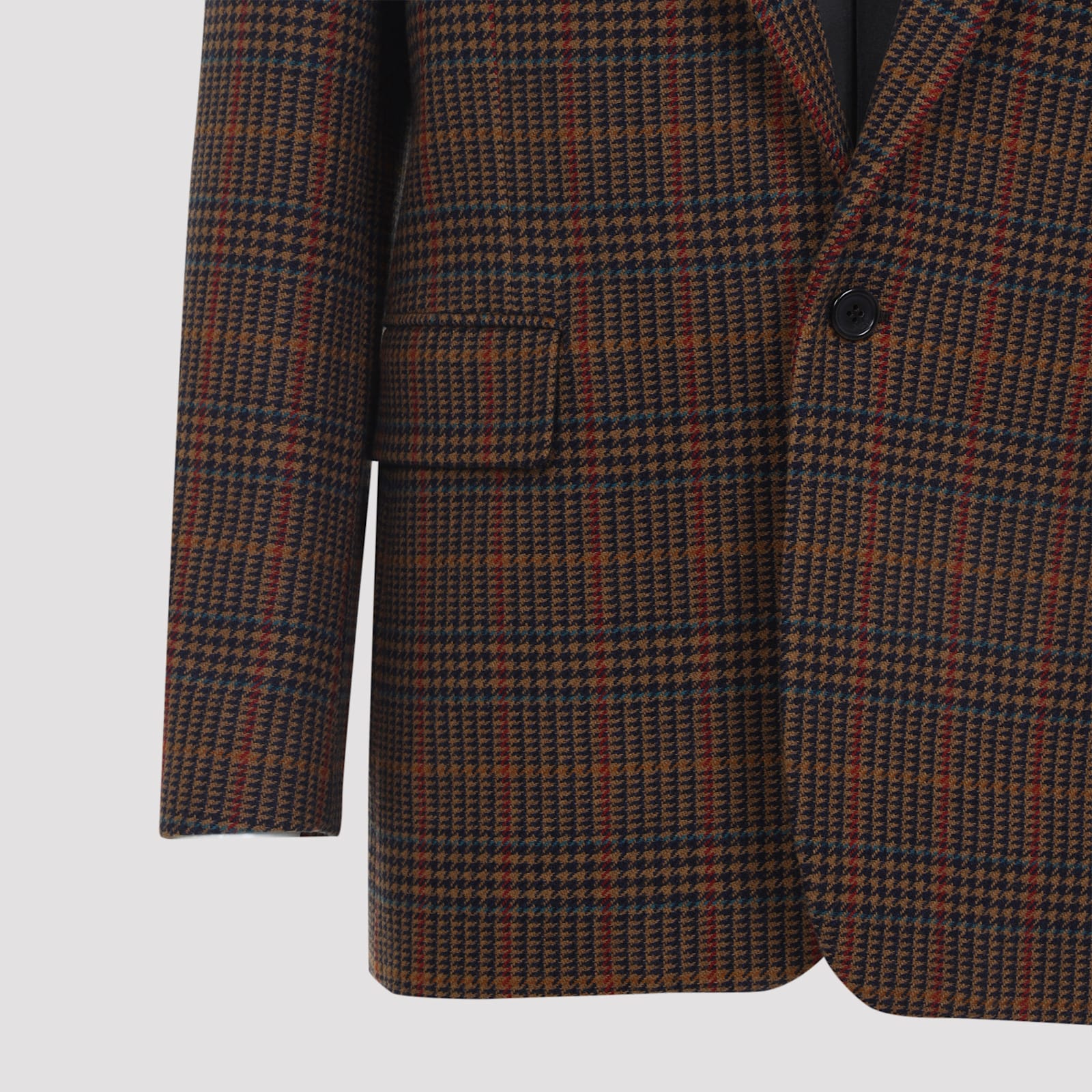 Saint Laurent Embroidered Wool Blazer In Multi