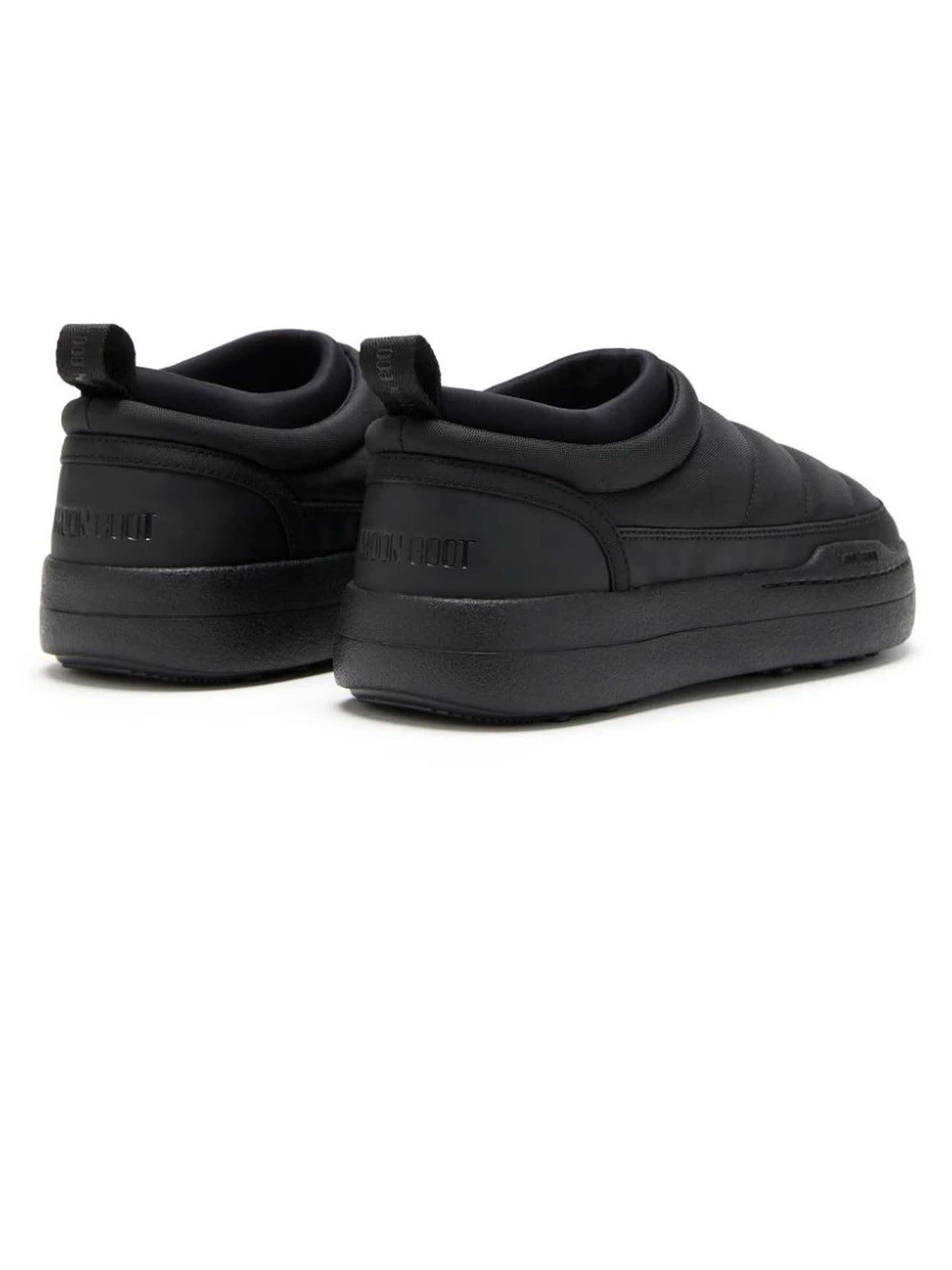 Shop Moon Boot Black Nylon Park Sneakers