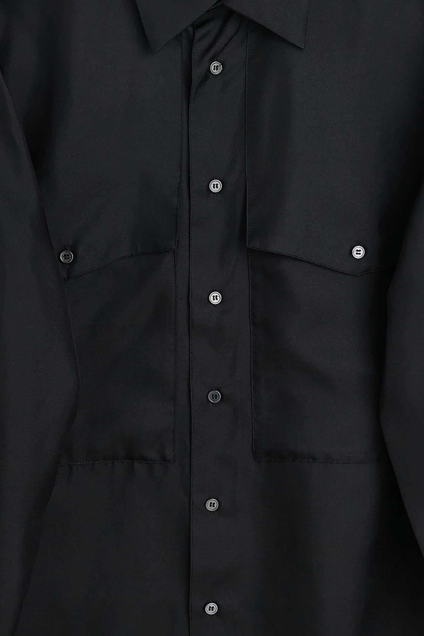 Shop Sunflower #4133 Black Silk Shirt With Long Sleeves - Silk Shirt In Nero
