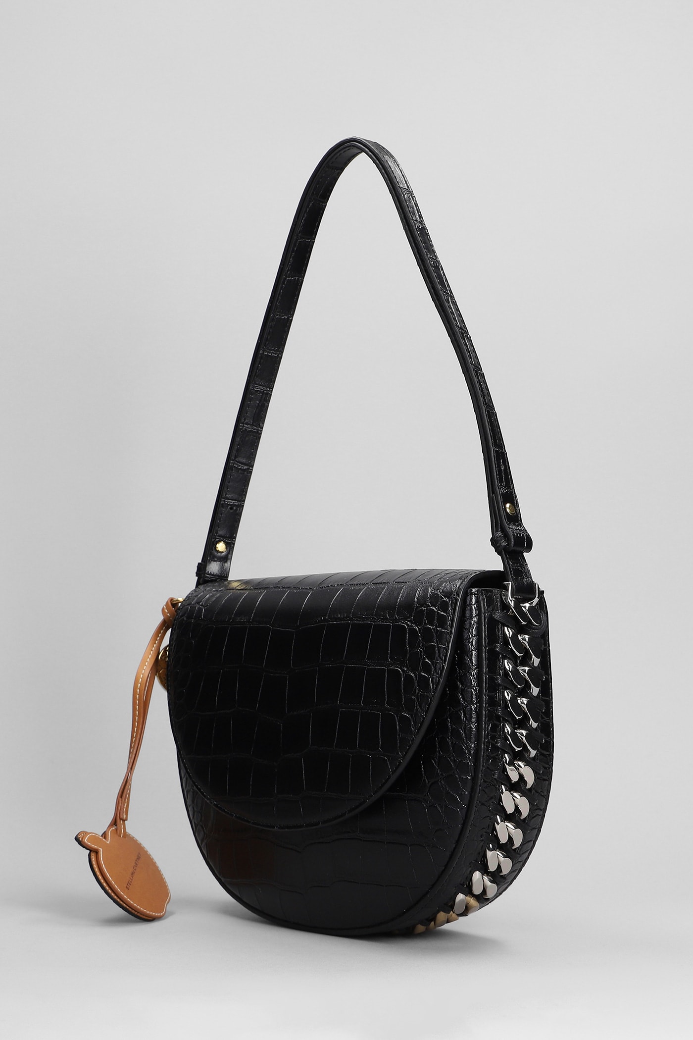 Shop Stella Mccartney Shoulder Bag In Black Faux Leather