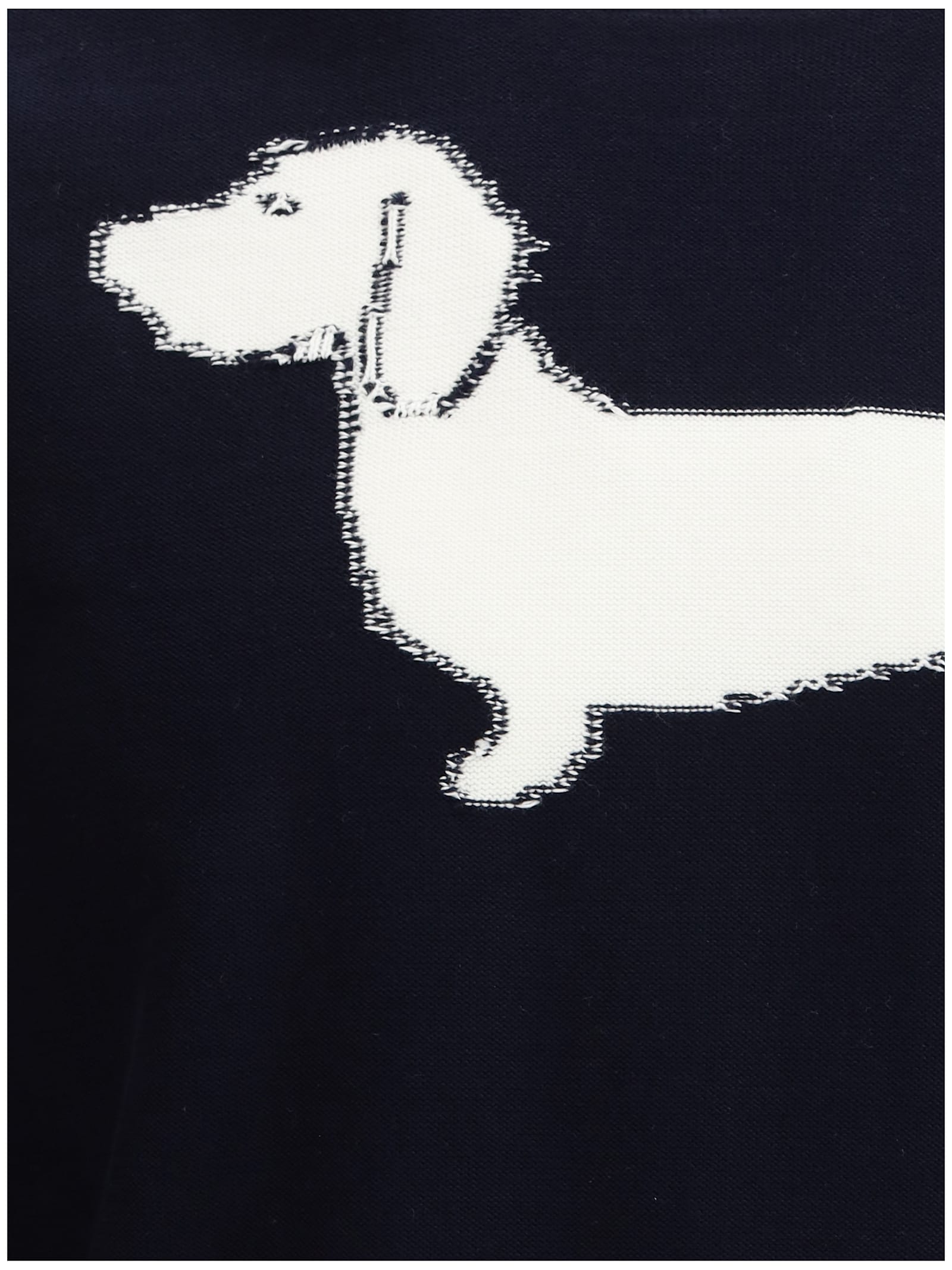 Thom Browne Navy Blue Doggy Crewneck Sweater In Navy