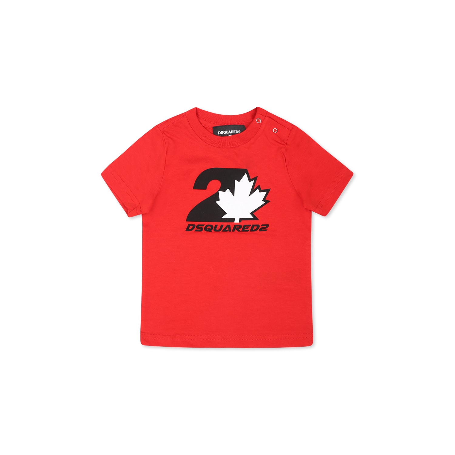 Dsquared2 Kids' Red T-shirt For Baby Boy With Logo