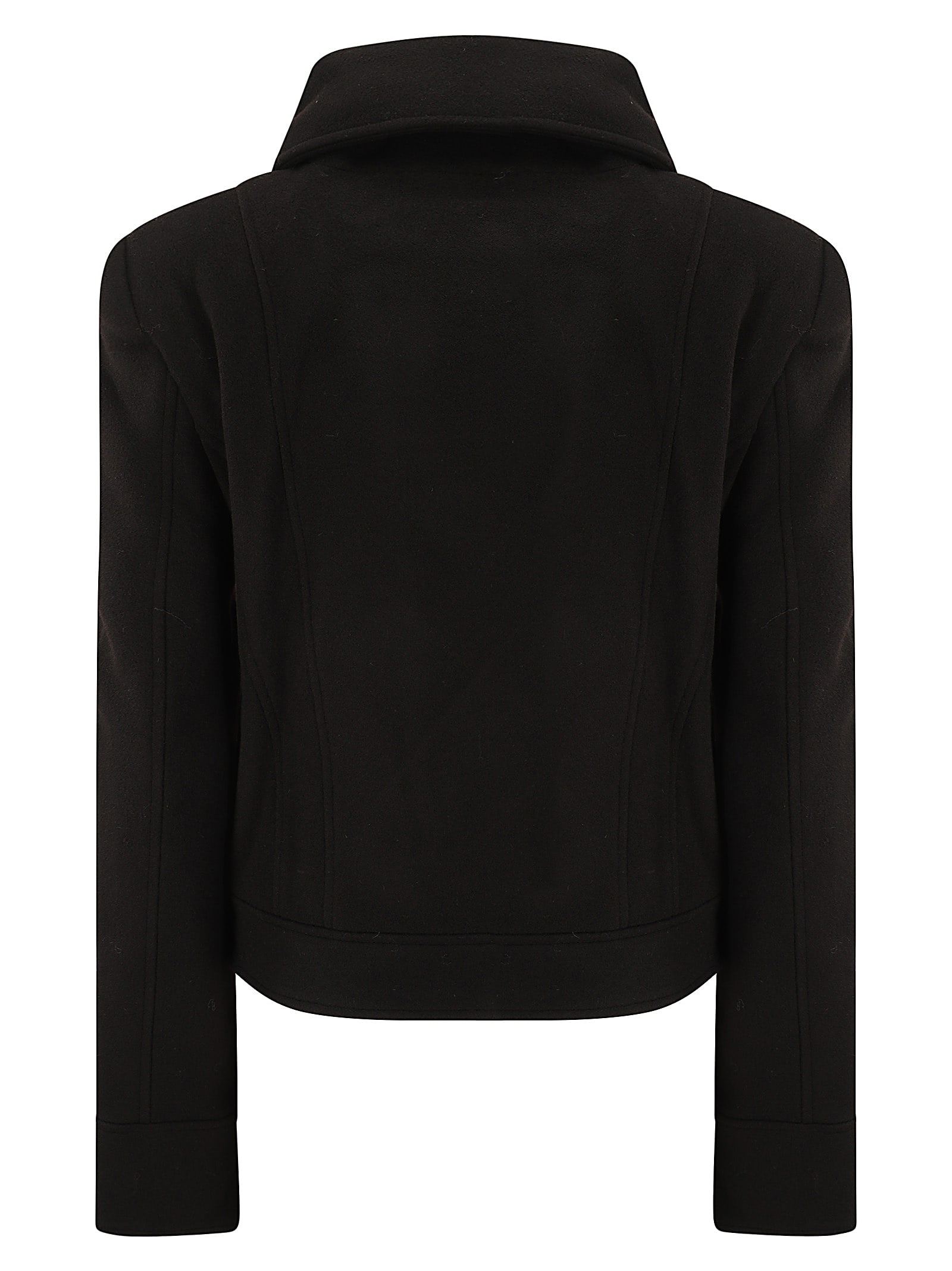 Shop Ottolinger High Collar Jacket In Black