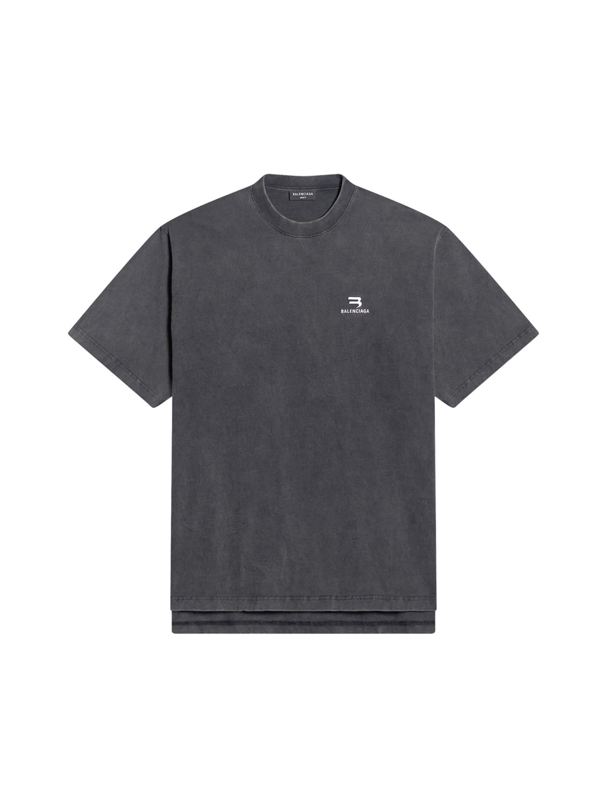 Balenciaga Slit T-shirt In Washed Black White | ModeSens