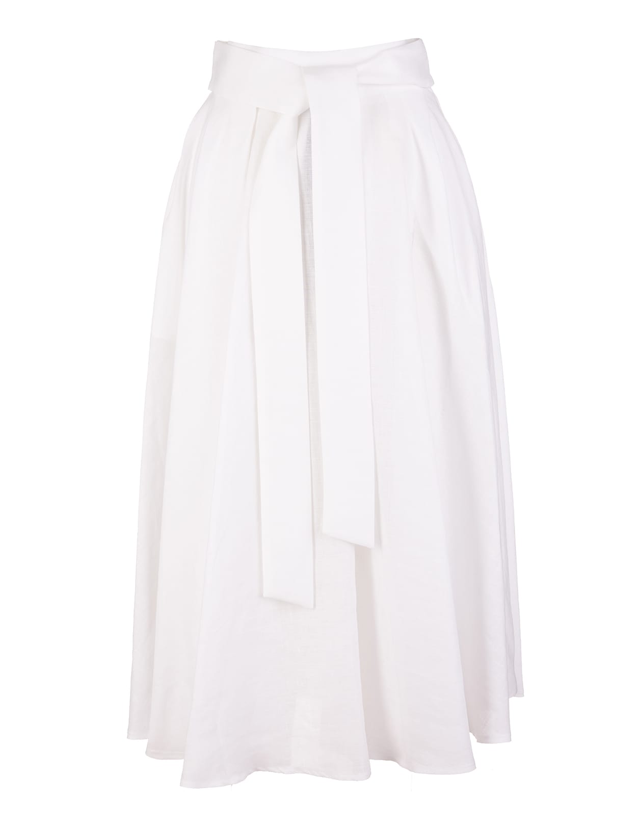Fabiana Filippi White Linen Midi Skirt