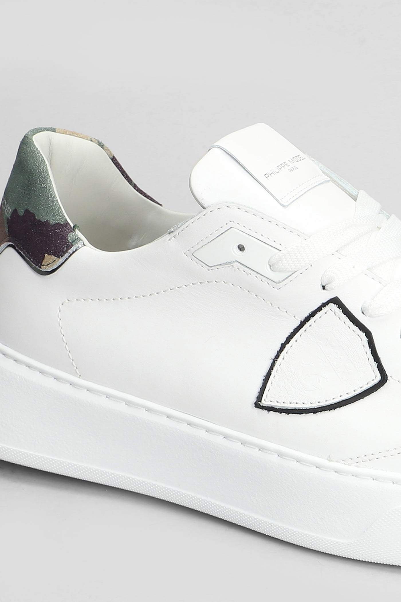 Shop Philippe Model Temple Low Sneakers In White Leather