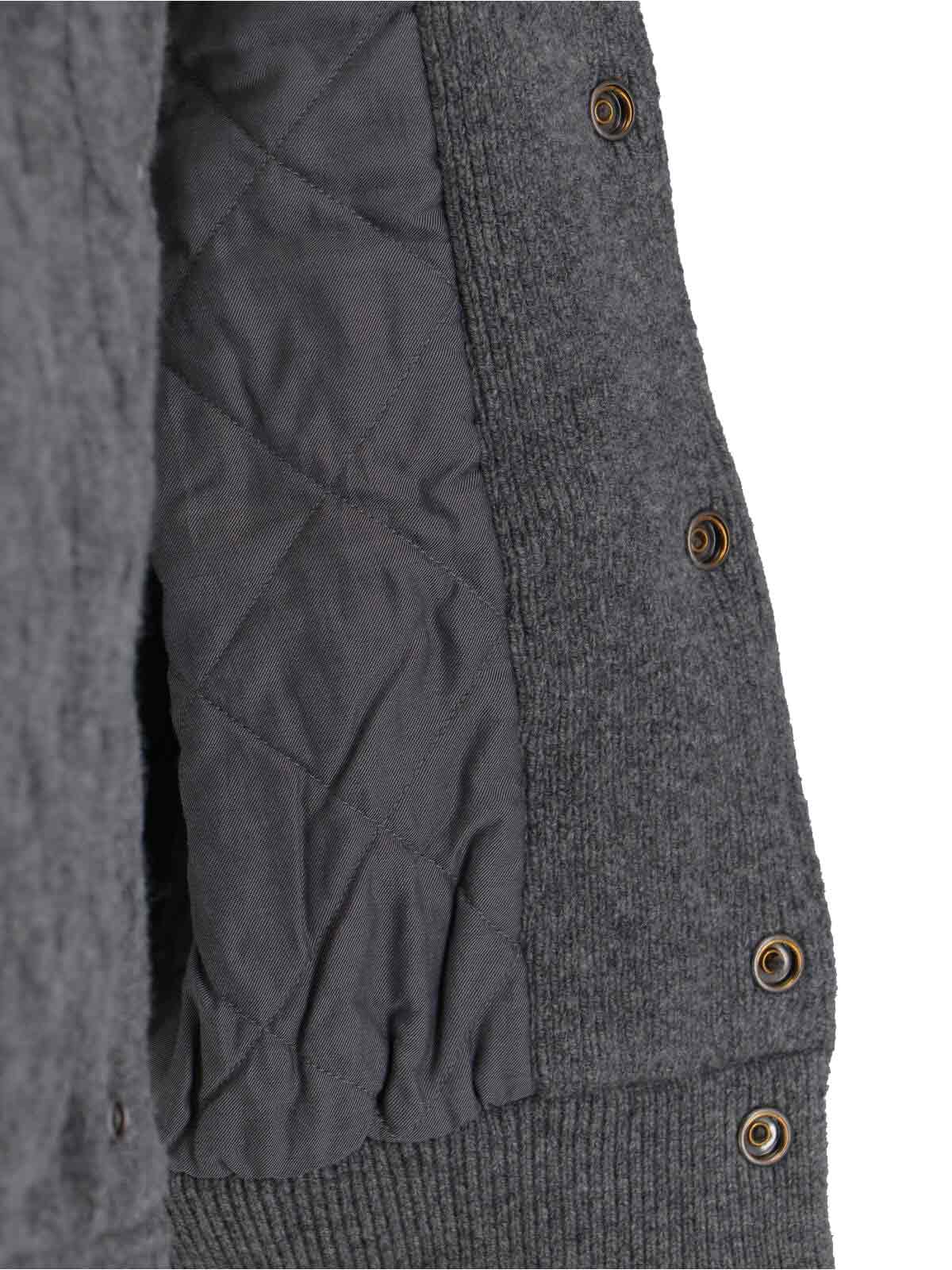 Polo Ralph Lauren Cable-knit Wool And Cashmere Bomber Jacket In Gray