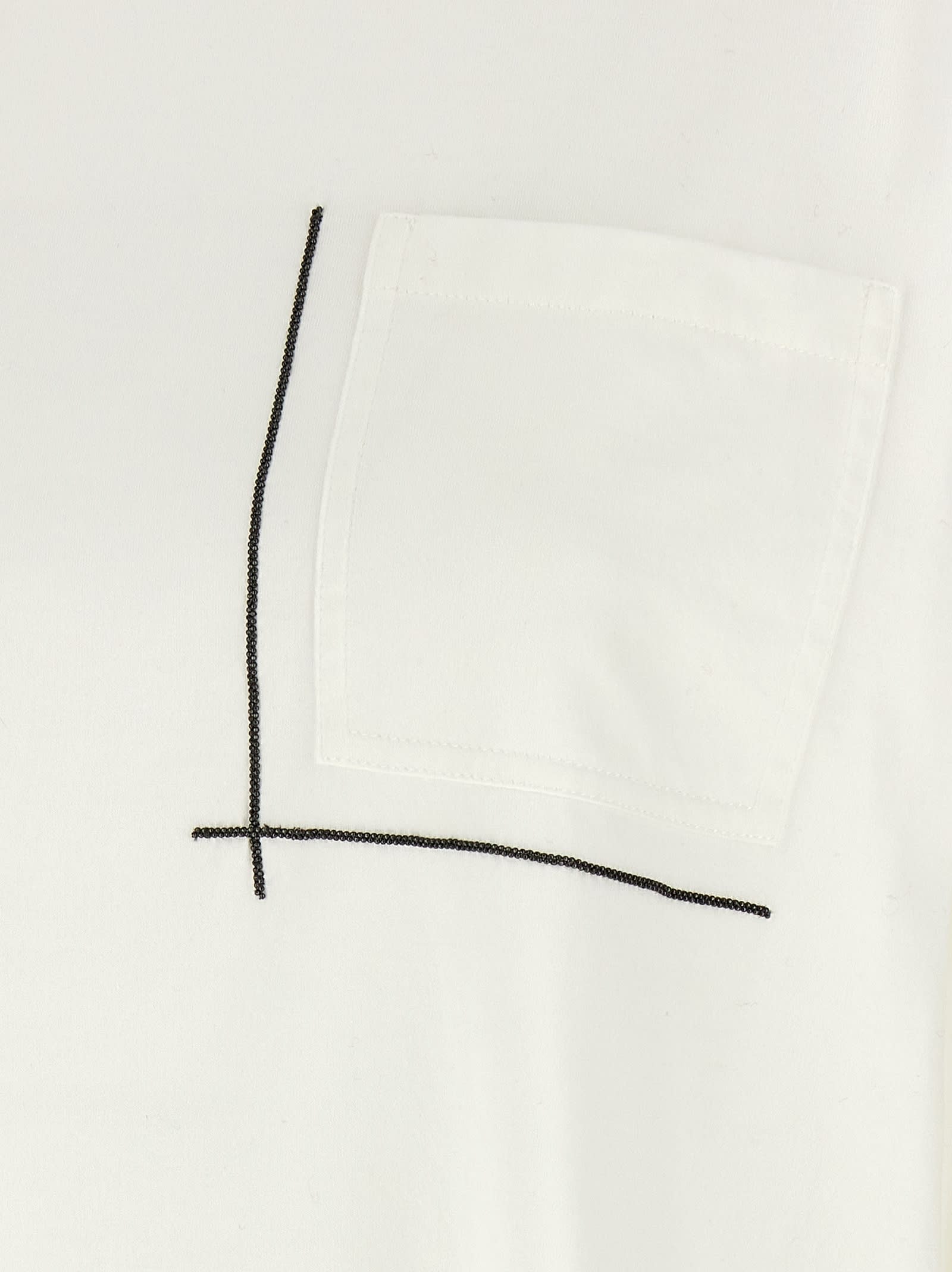 Brunello Cucinelli Monile Crew Neck Pocket T-shirt In White